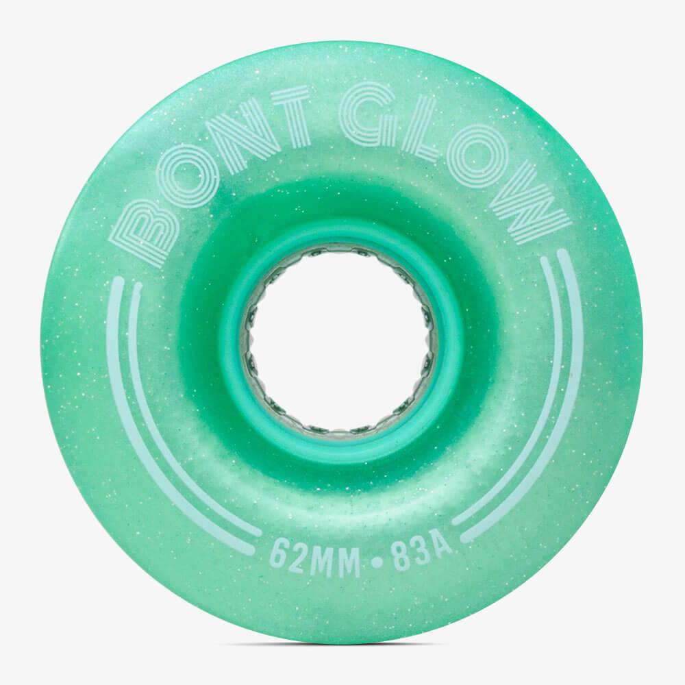 Bont Glow LED Quad Wheels - 4 Pack Set for Roller Skates, Inline Skates & Skateboards - High Visibility Night Skating & Outdoor Sports Accessories
