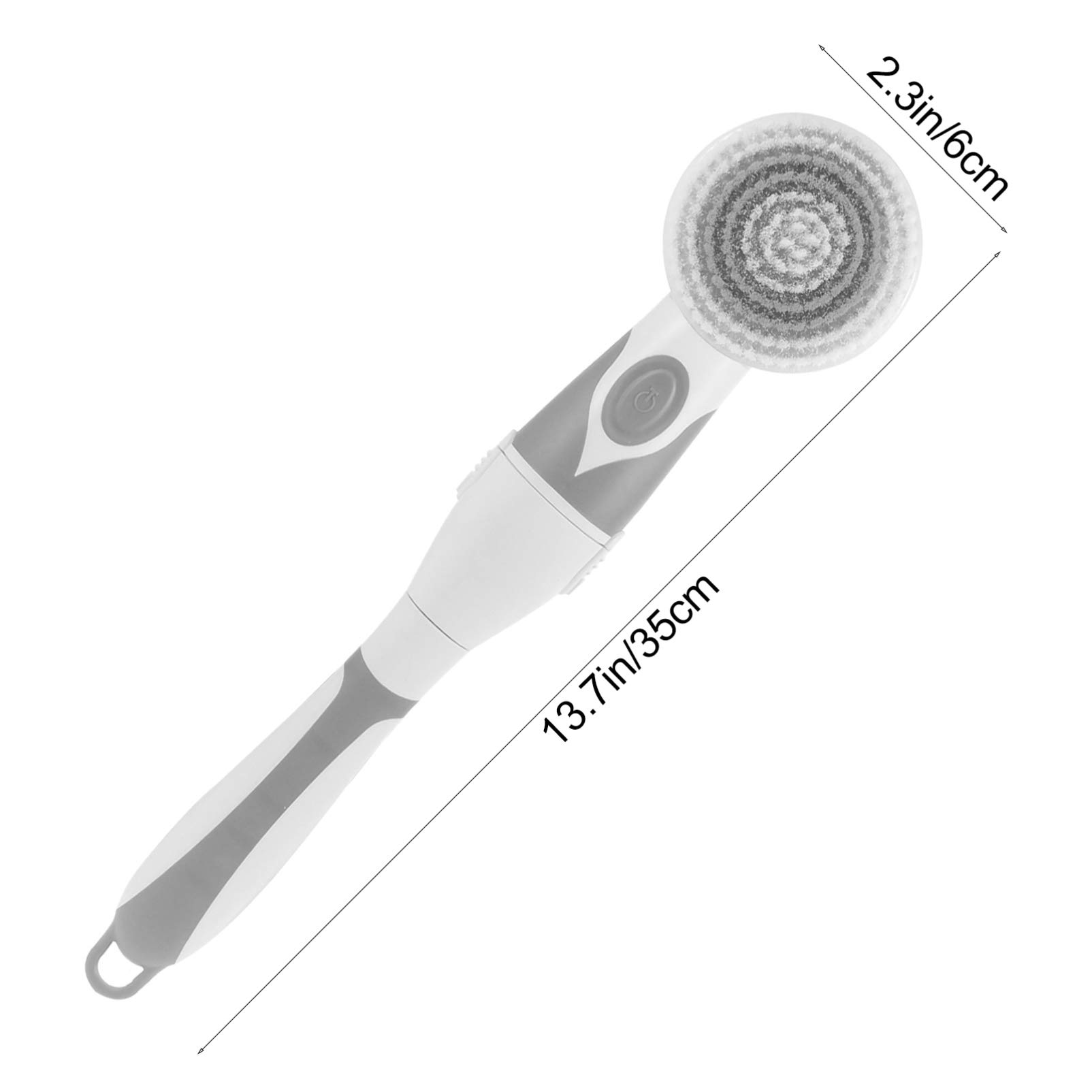 HEALLILY Electric Rotating Body Brush with Long Handle - Waterproof Silicone Bath Brush for Exfoliating & Cleansing - Non-Slip Shower Brush for Smooth Skin - Perfect for Back Scrubbing & Spa Relaxation at Home