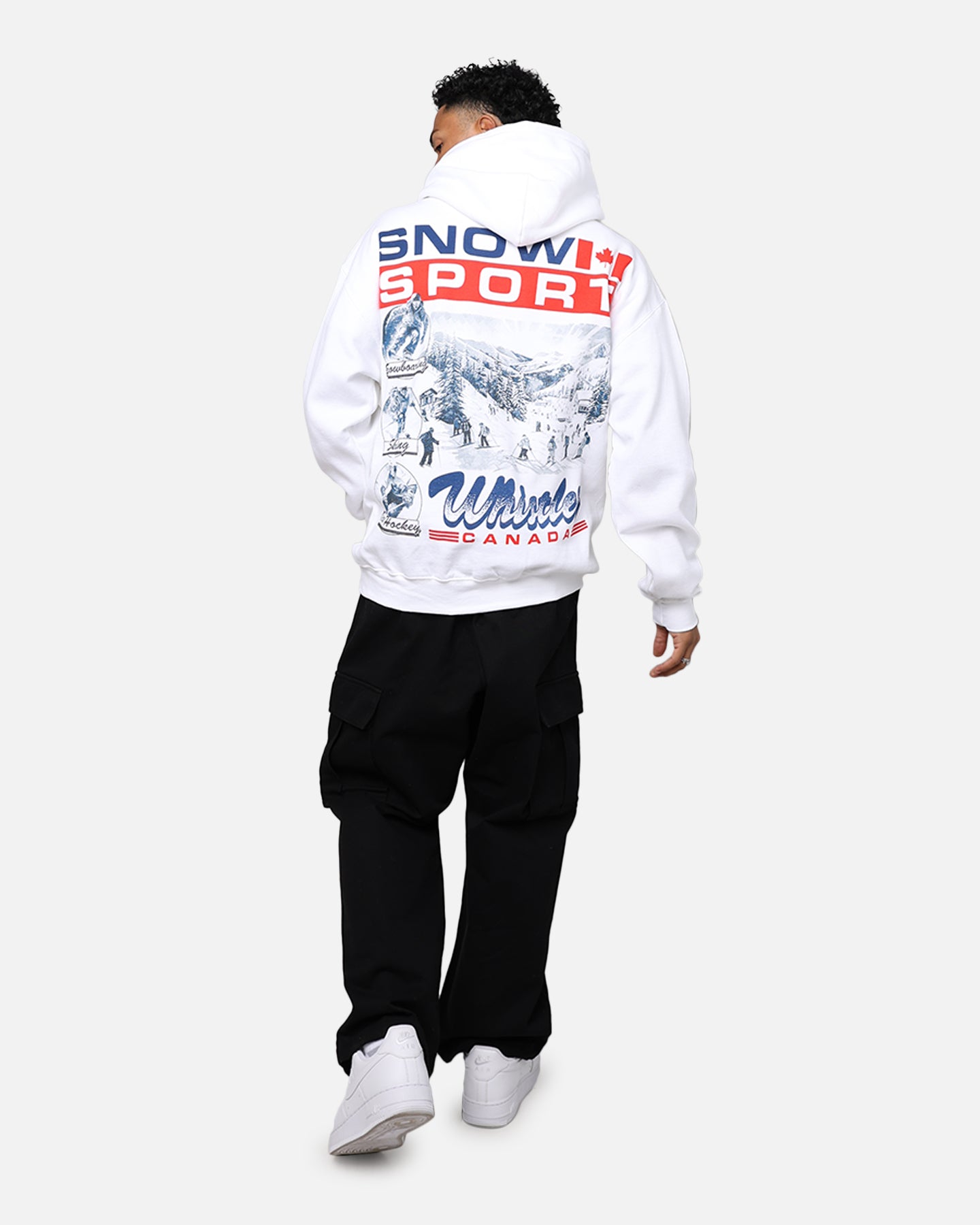 American Thrift Snow Sport Hoodie White - Warm Winter Pullover for Skiing, Snowboarding & Outdoor Activities