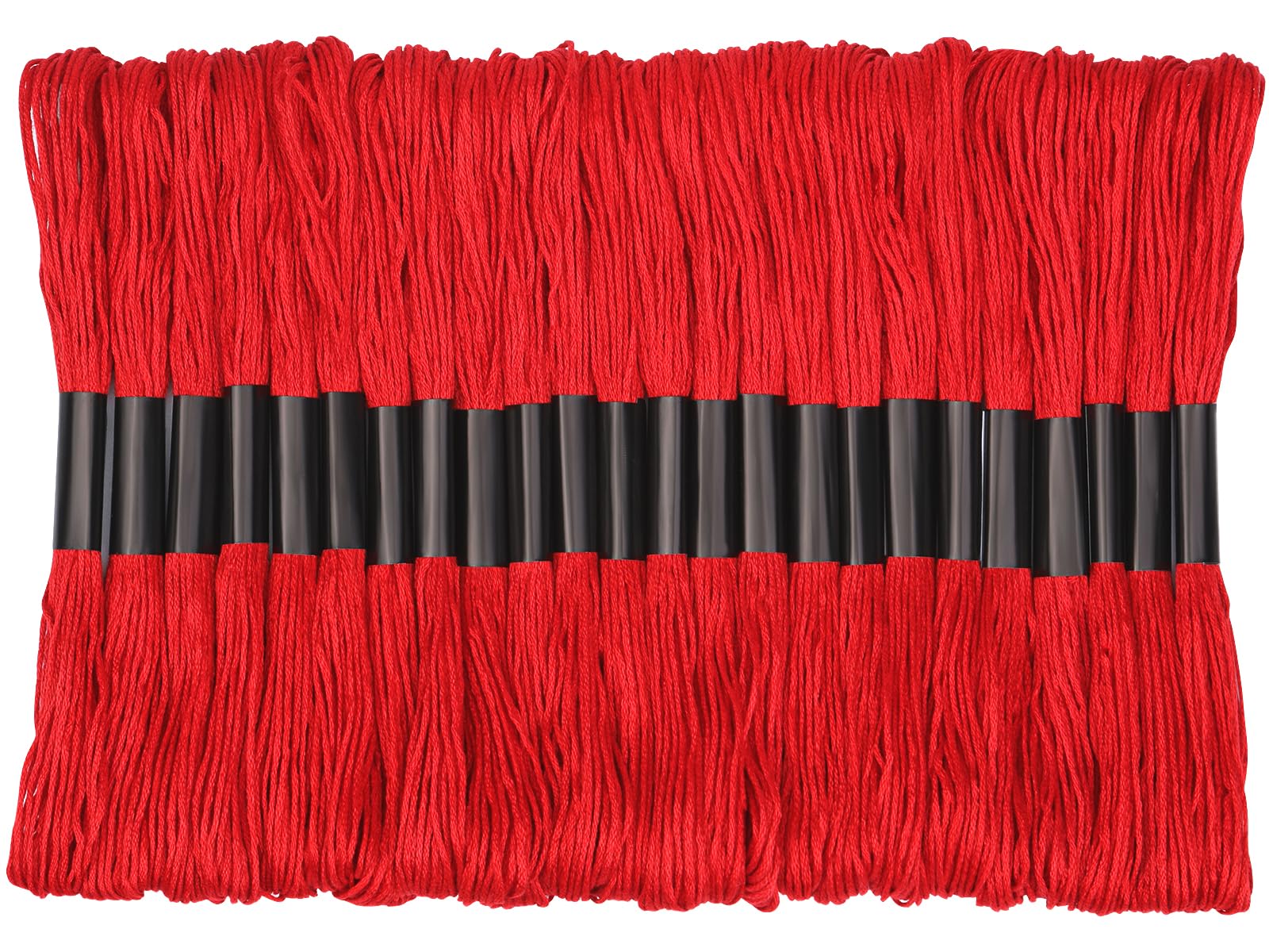 24 Skeins Red Embroidery Floss Kit - Premium Cross Stitch Thread Set with Plastic Bobbins, Needle Threader & Sewing Needles for Hand Embroidery, DIY Crafts, and Fabric Projects