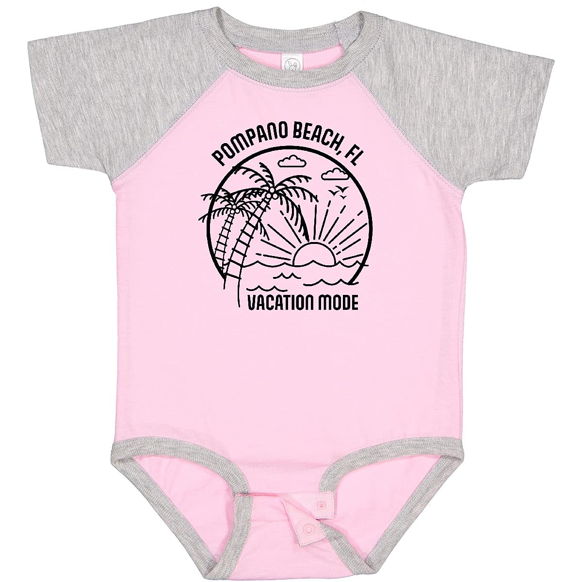 Inktastic Summer Vacation Mode Pompano Beach Florida Baby Bodysuit - Cute Outfit for Beach Trips, Family Photos & Casual Wear