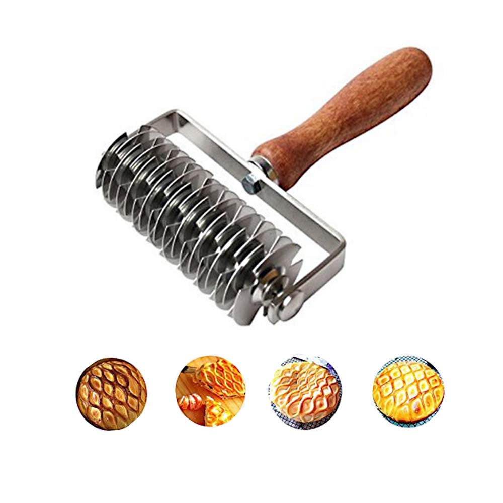 Premium Stainless Steel Dough Lattice Cutter - Professional Pizza Dough Docker & Bread Scoring Tool for Perfect Crust - Ideal for Home Bakers & Pizza Restaurants
