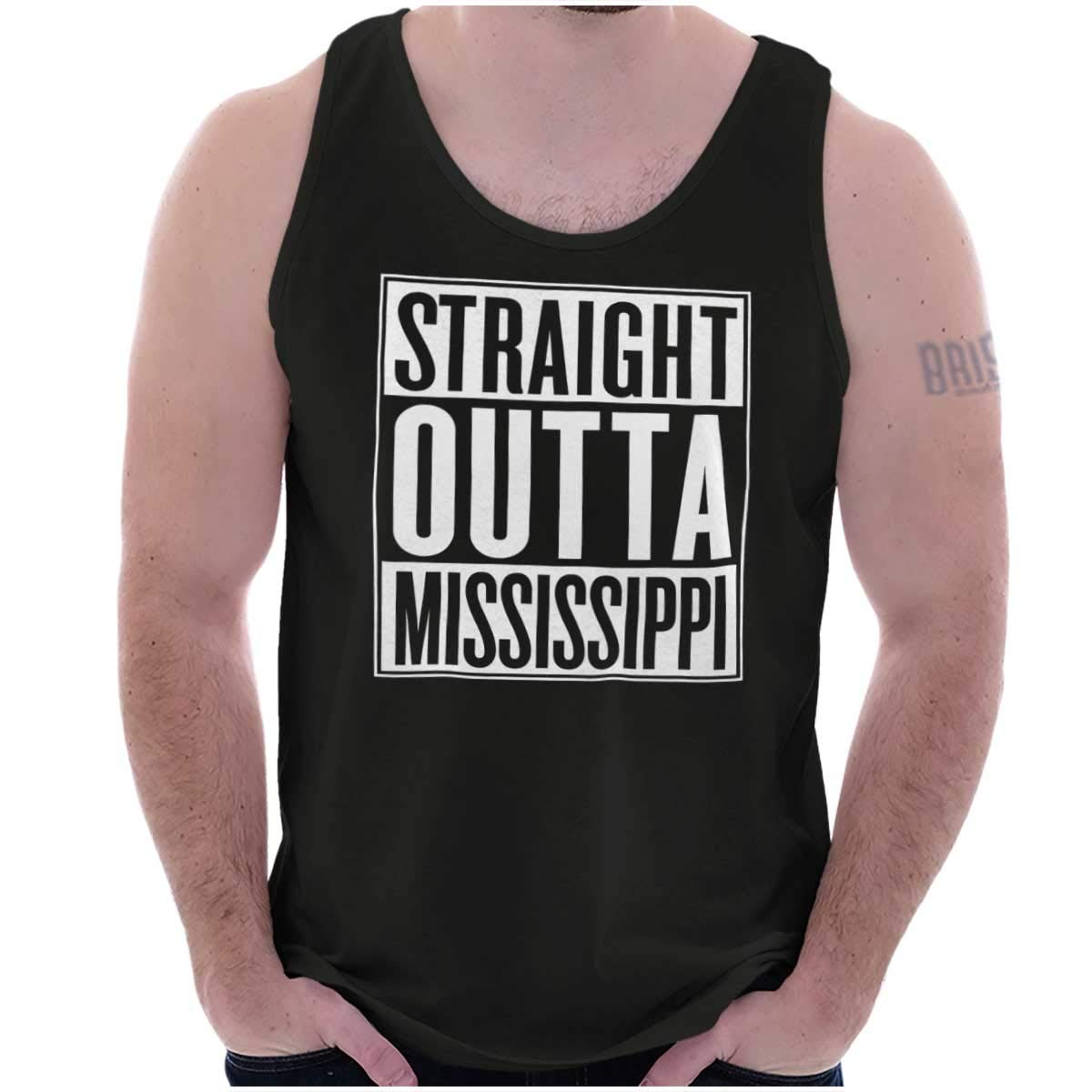 Funny Straight Outta Mississippi Tank Top for Men & Women - Classic Teaze Graphic T-Shirt | Casual Wear, Parties & Gifts
