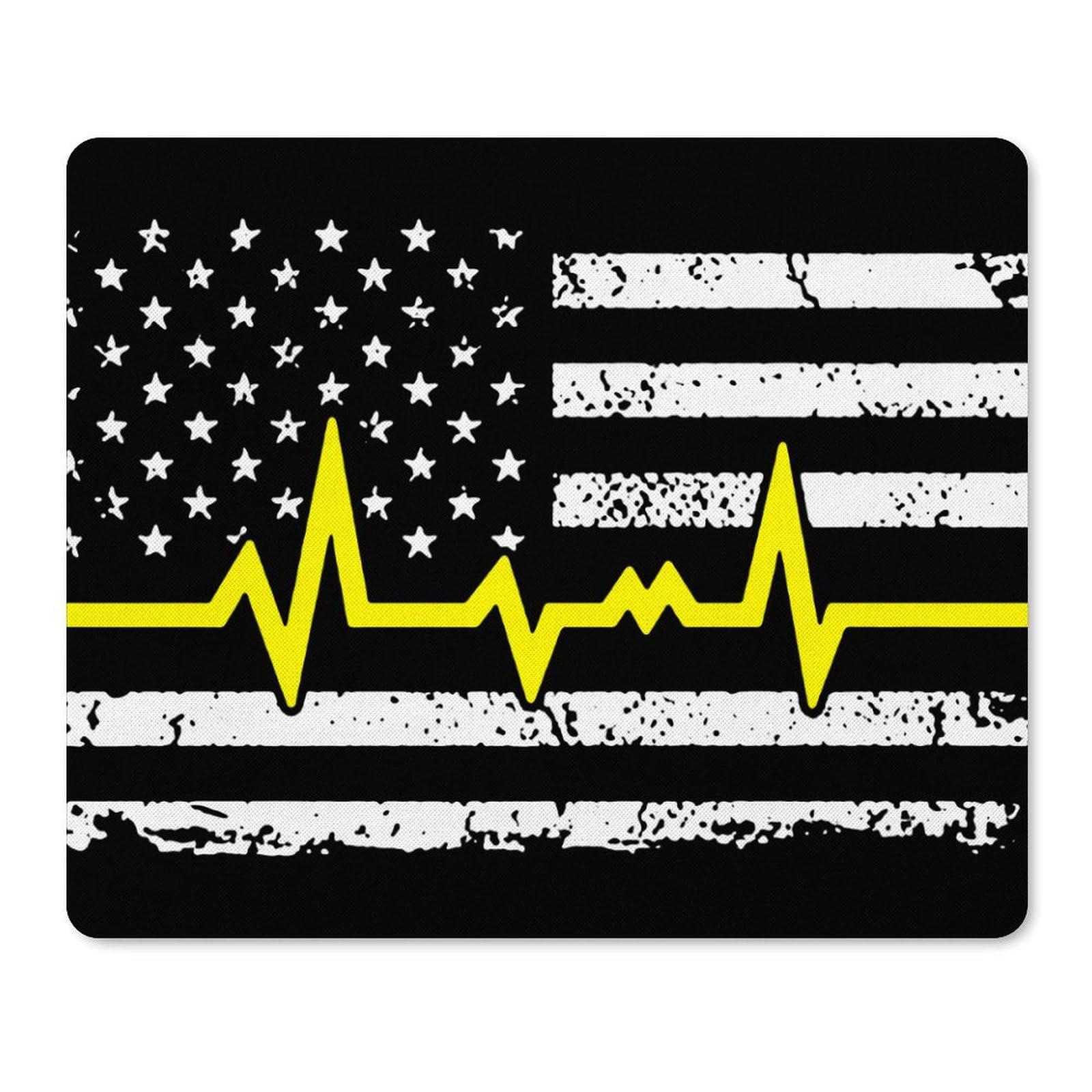 USA Flag Electrocardiogram Mouse Pad - Durable, Non-Slip, Waterproof Gaming Mouse Mat for PC & Laptop - Perfect for Home, Office & Gaming Setup (18 x 22cm)