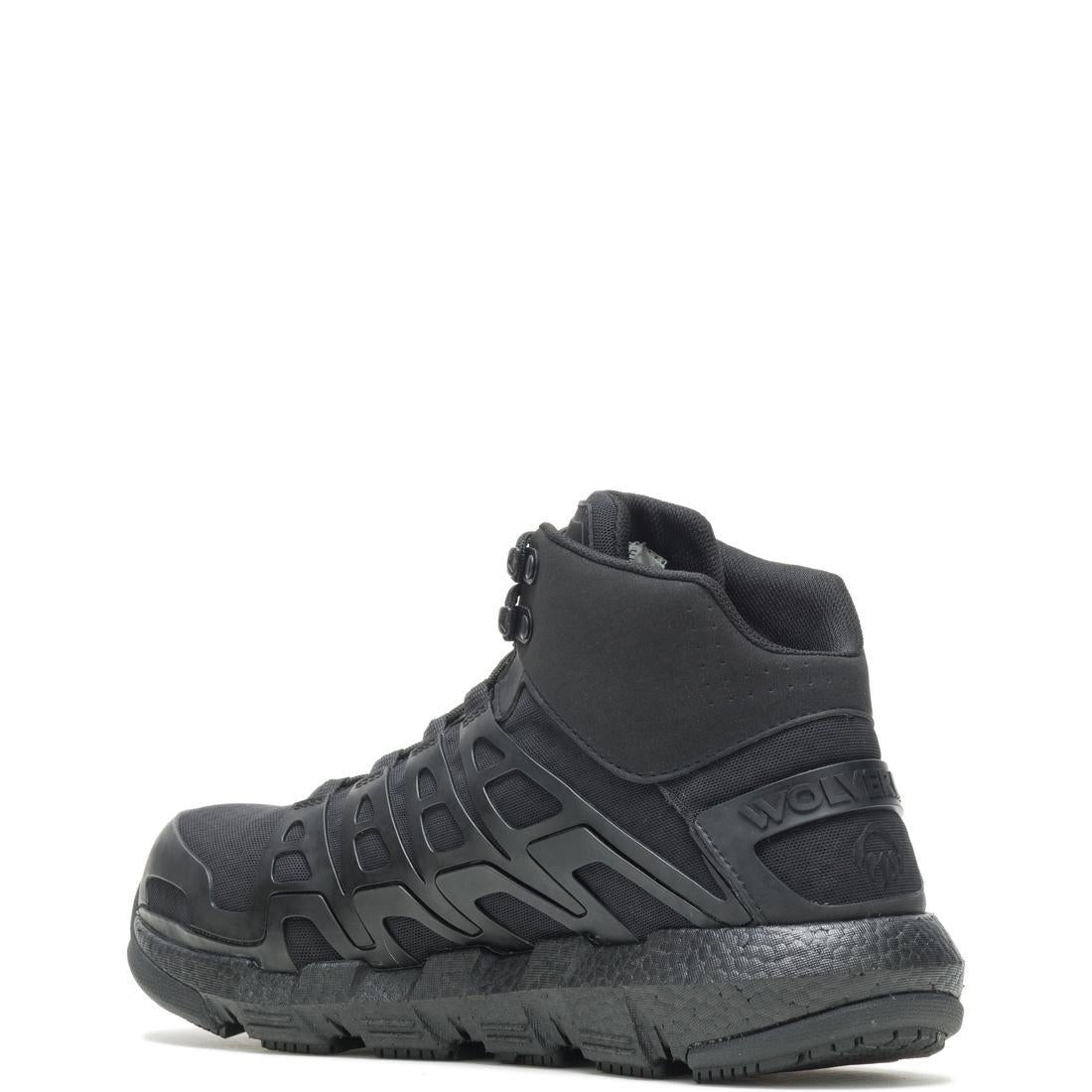 Rev Vent UltraSpring™ DuraShocks® Mid CarbonMax® Work Boots for Men - Black Steel Toe Safety Shoes for Construction, Warehouse & Outdoor Work