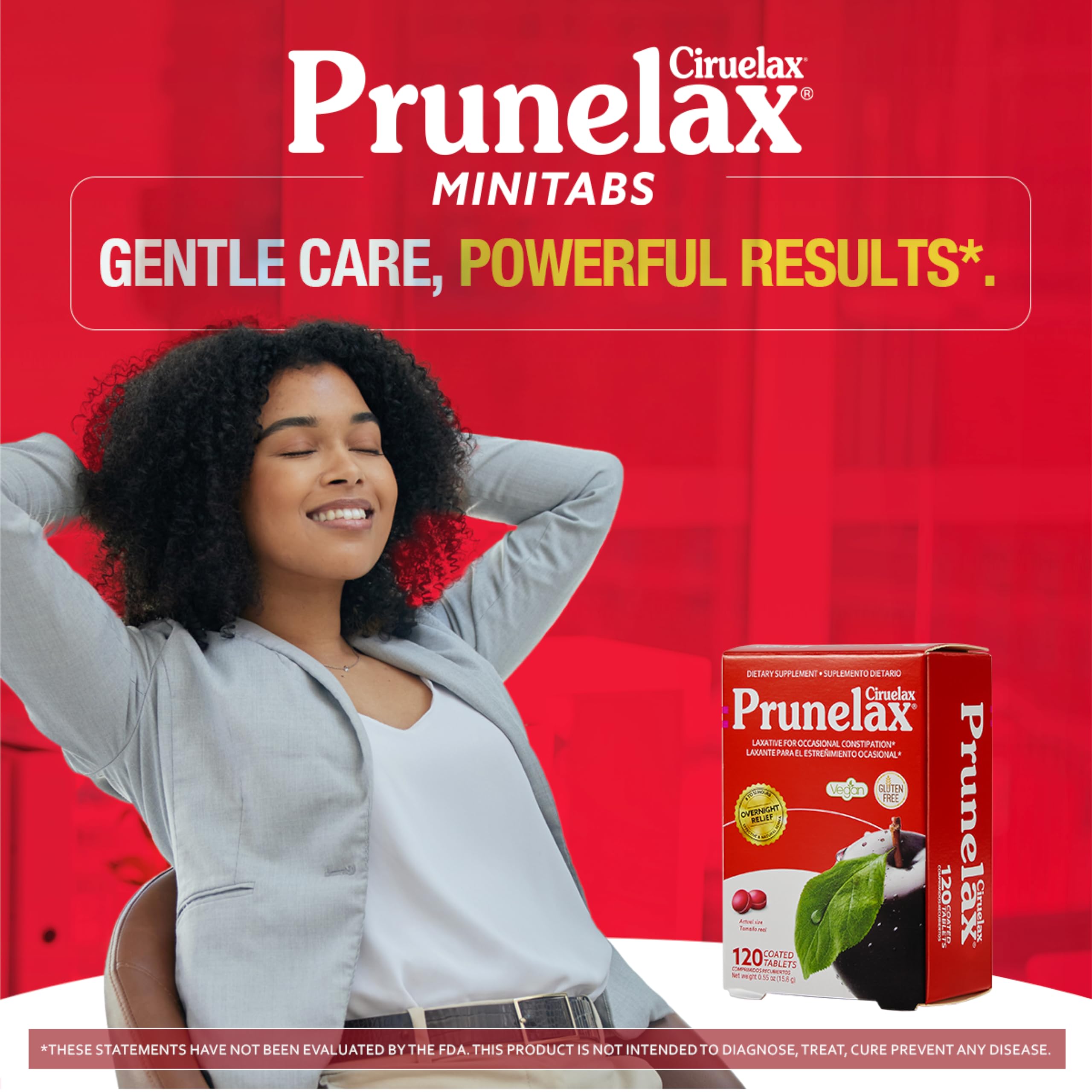Prunelax Ciruelax Regular Strength Laxative Mini Tablets - 120 Count | Overnight Relief for Occasional Constipation | Senna Extract, Vegan & Gluten-Free Formula | Gentle Digestive Support | Perfect for Travel, Post-Surgery Recovery & Daily Wellness