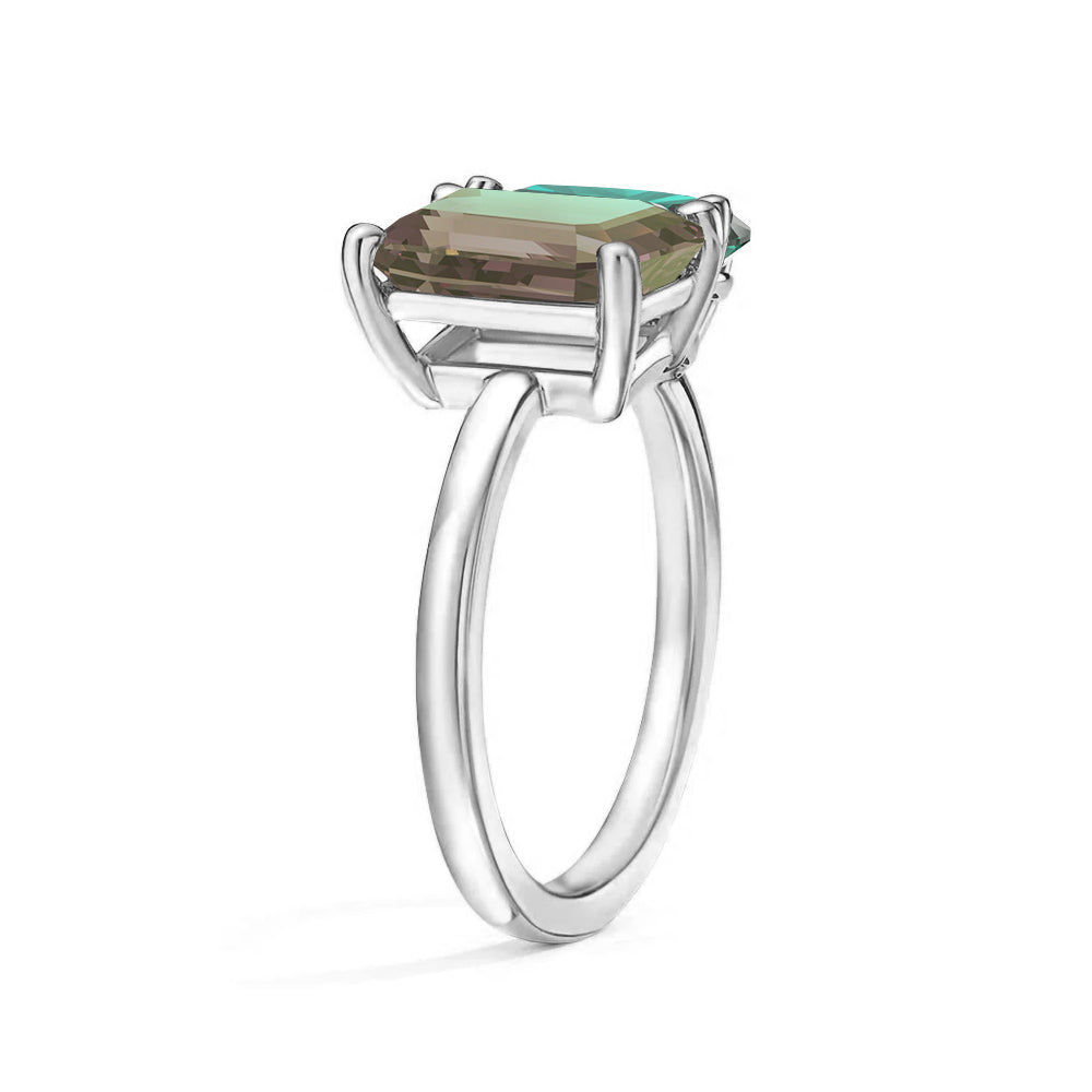 Personalized Alexandrite Toi et Moi Anniversary Ring - Custom Birthstone Jewelry for Couples, Engagements & Romantic Gifts