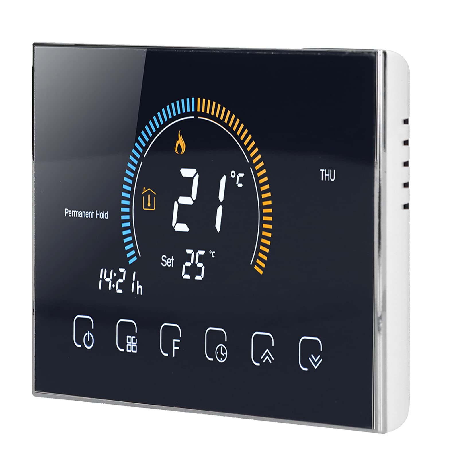 Smart Thermostat for Home - Programmable WiFi Thermostat with Touchscreen Color Display, Power-Off Memory & Backlight, Energy Saving for House & Office (BHT-8000GC-Black) | Perfect for Smart Home Automation & Temperature Control