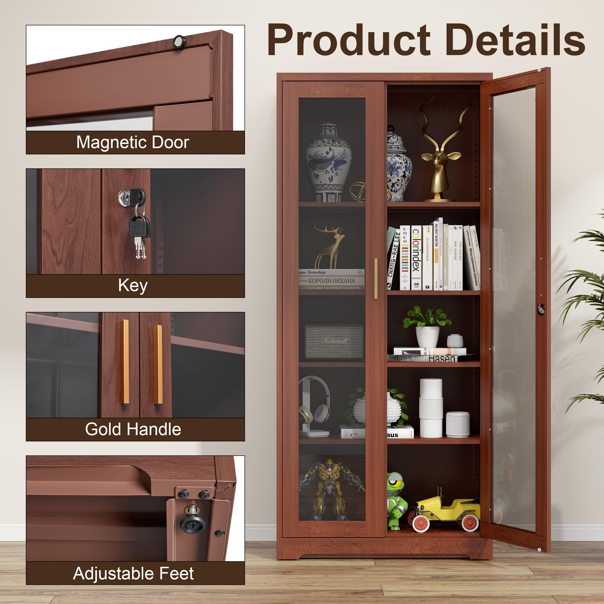 Glass Display Cabinet with Doors - 71
