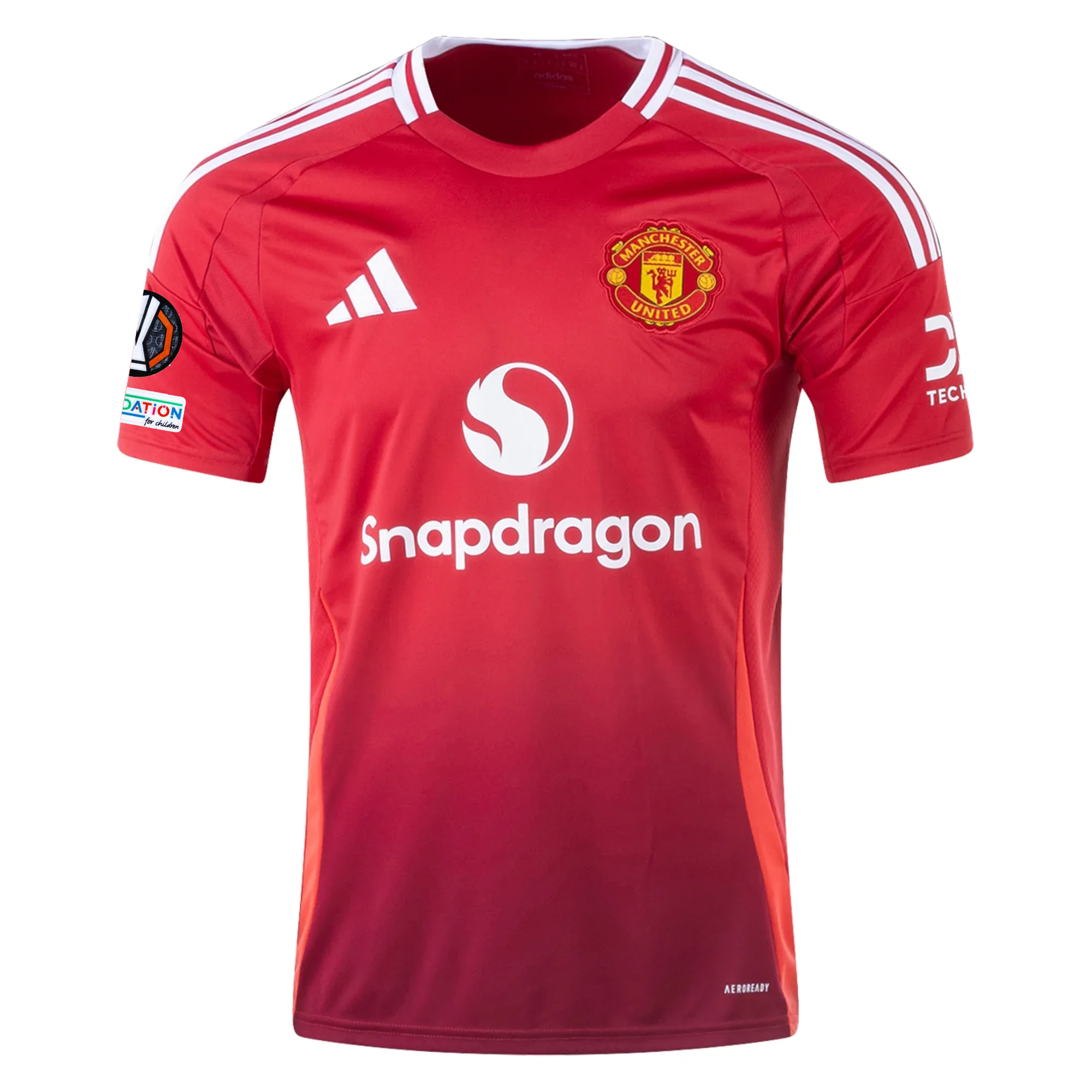 Adidas Manchester United Diogo Dalot Home Jersey 2024/25 with Europa League Patches - Official MUFC Red Soccer Shirt for Fans & Players - Perfect for Match Days & Football Events