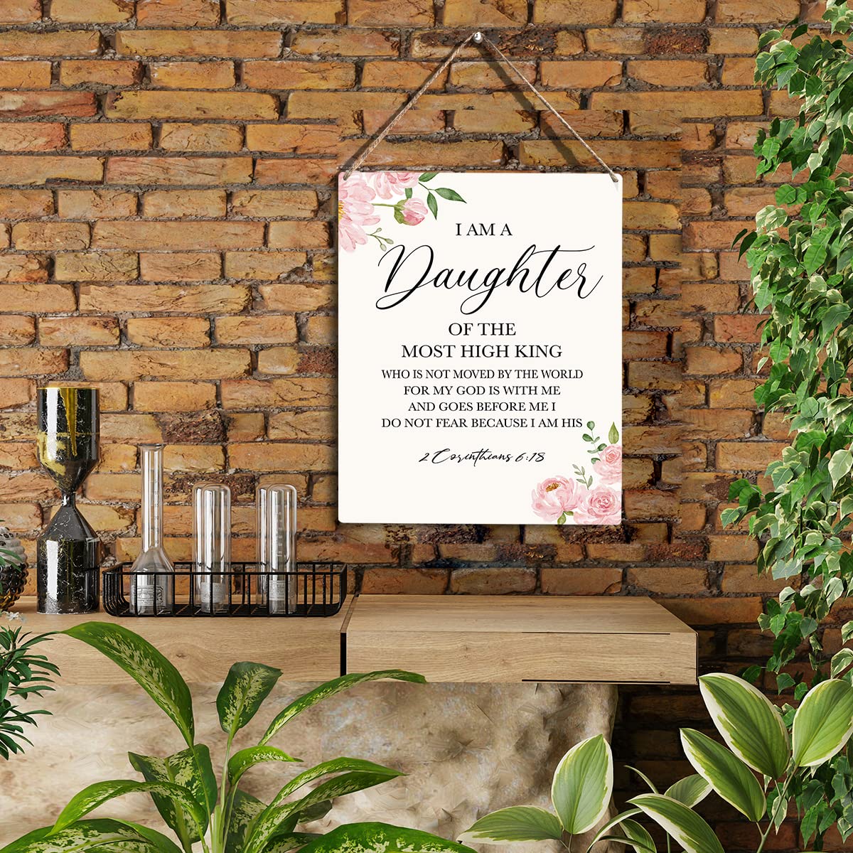 Daughter of the Most High King Wooden Wall Art - 8x10 Inch Inspirational Christian Gift for Women & Girls - Bible Verse Nursery Decor, Religious Home Sign - Perfect for Bedroom, Church & Spiritual Encouragement