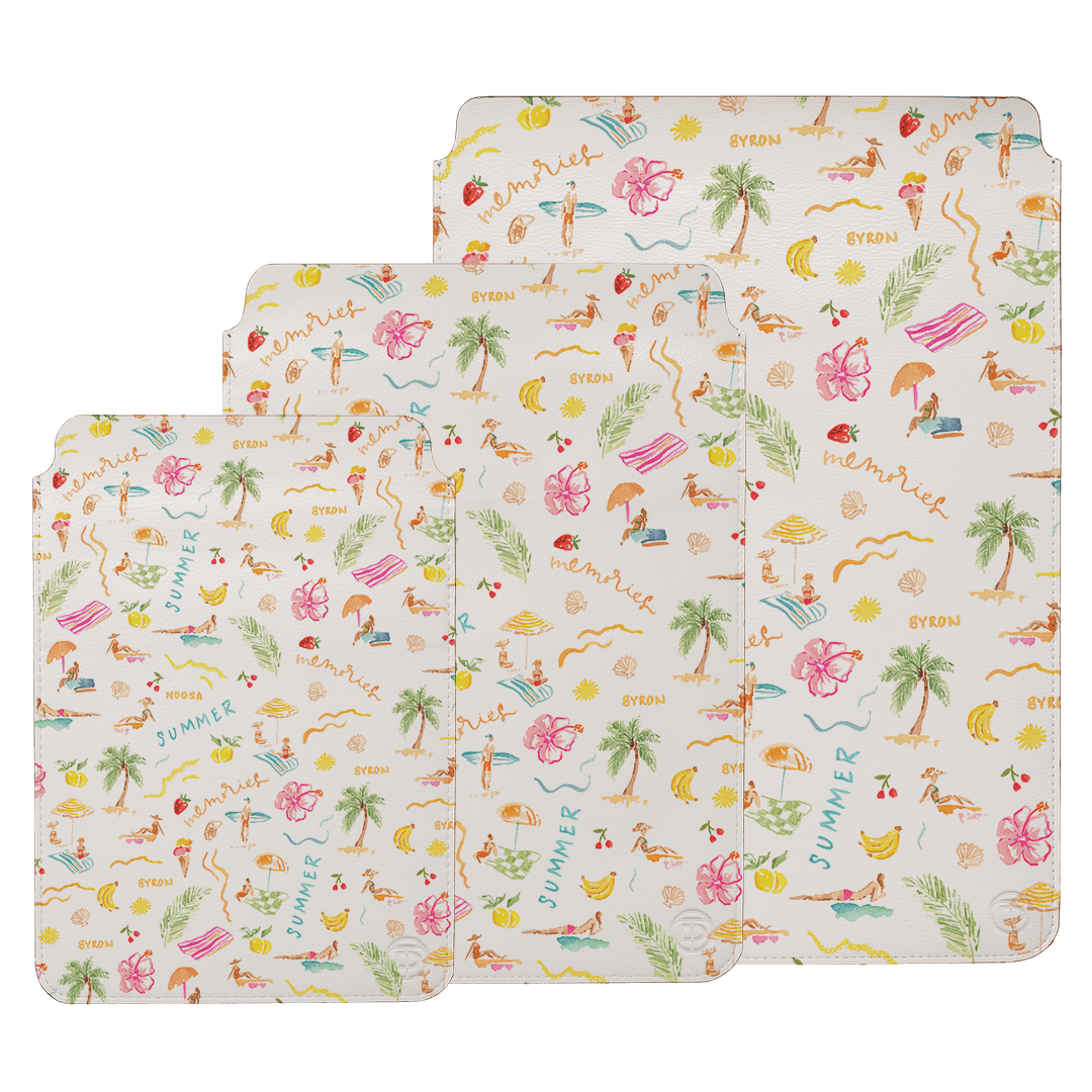 Premium Laptop & iPad Sleeve Case for MacBook Air/Pro, iPad Pro/Air - Lightweight Protective Cover for Travel, Work & School - Summer Memories Design