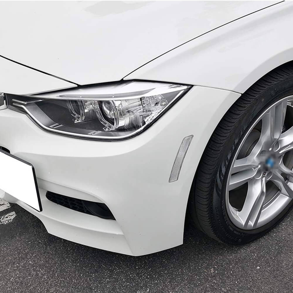 Clear Front Bumper Reflector Side Marker Lights for 2012-2015 BMW F30 F31 Series - Enhance Visibility & Style for Night Driving & Custom Car Mods