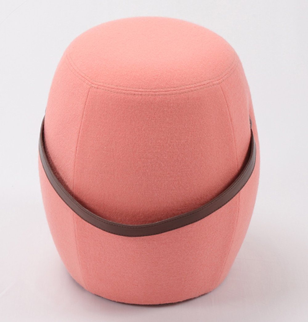 Handmade Pink Pouf Ottoman Stool - Boho Chic Footrest, Floor Seating for Living Room, Bedroom & Nursery Decor
