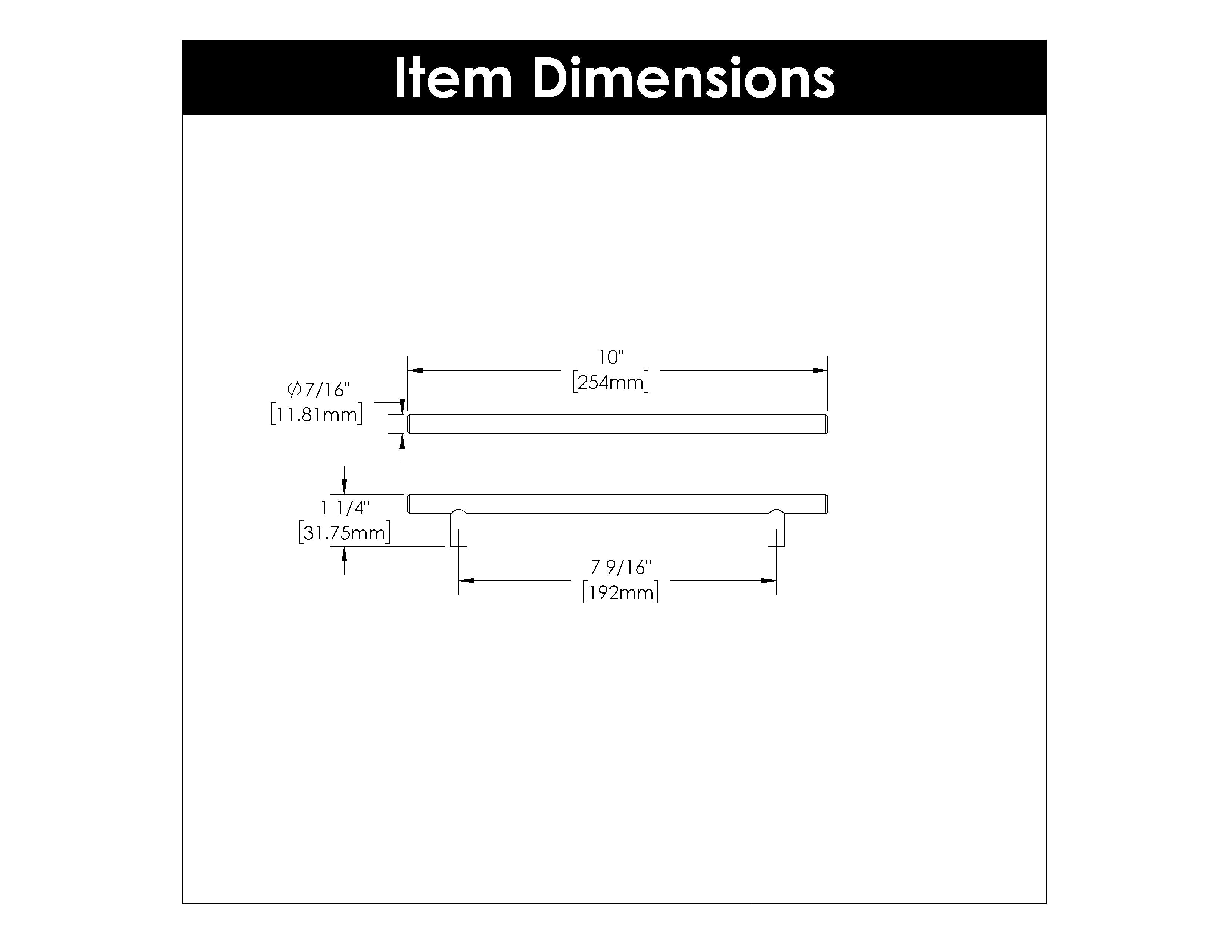 7 9/16 Inch (192mm) Center to Center Brushed Black Nickel Bar Pulls - Modern Cabinet Handles for Kitchen, Bathroom & Furniture Upgrade