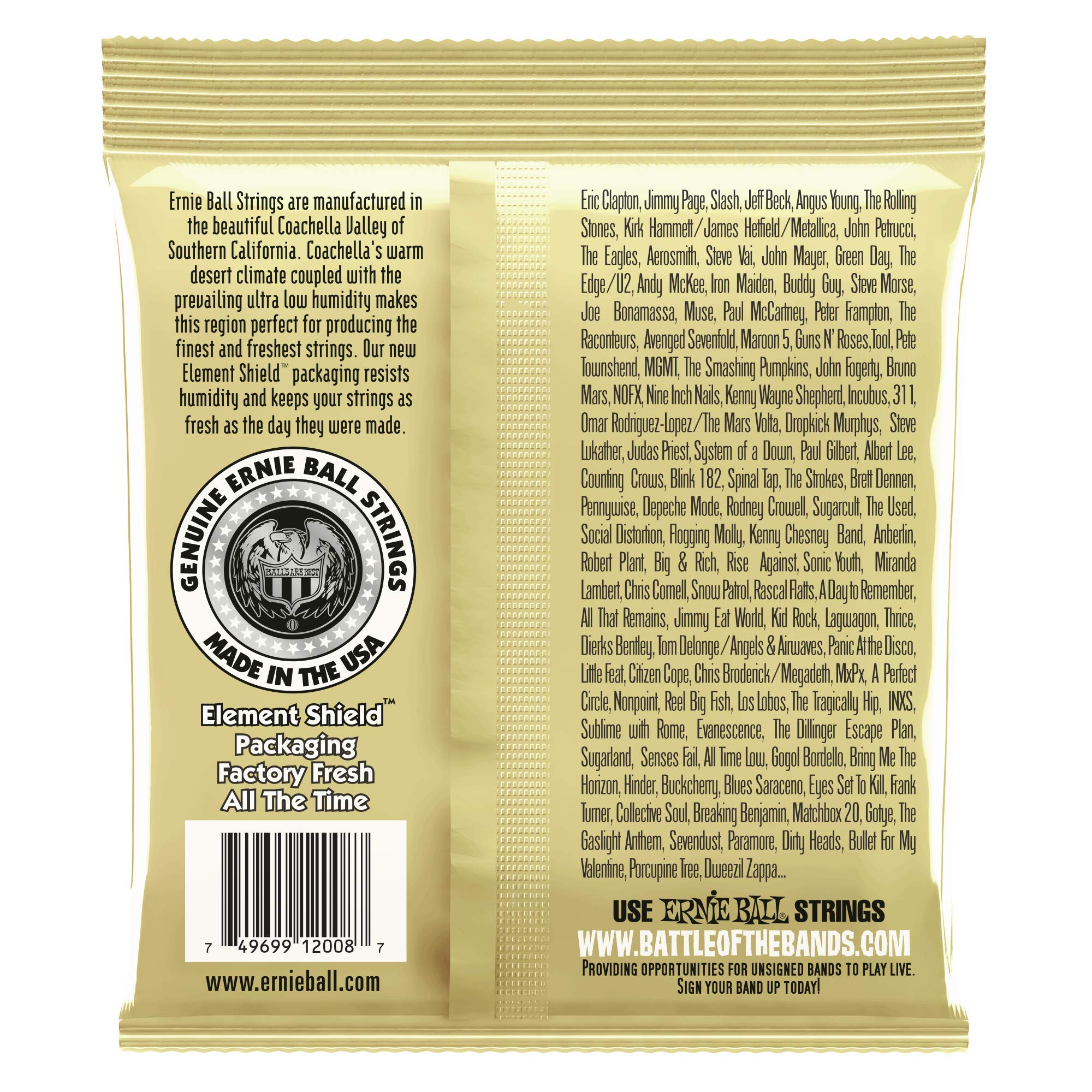 6-Pack Ernie Ball 2008 80/20 Bronze Acoustic Guitar Strings 10-52 Gauge for Rock & Blues - Perfect for Studio Recording & Live Performances