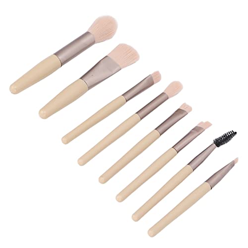 8-Piece Professional Eyeshadow & Makeup Brush Set - Fluffy Powder Blending & Eyelash Brushes for Daily Makeup (Ivory) | Perfect for Girls' Beauty Routine, Contouring & Eyeshadow Application