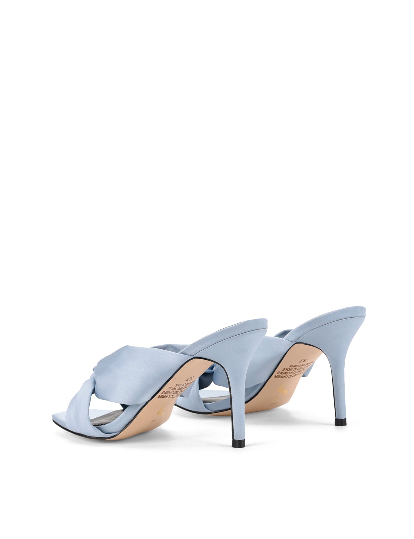 Nicola Blue Satin Knot Mules - Women's Comfortable Slip-On Shoes for Casual Wear, Office & Special Occasions