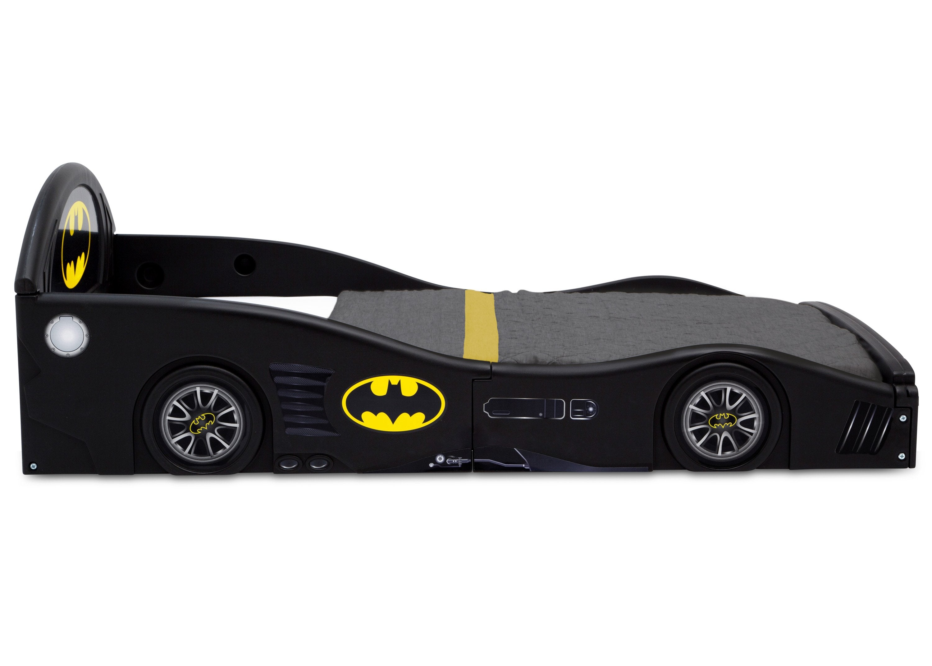 Batman Batmobile Toddler Bed - Plastic Sleep & Play Bed for Kids - Superhero Themed Nursery Furniture for Boys & Girls - Perfect for Bedrooms, Playrooms & Daycare Centers