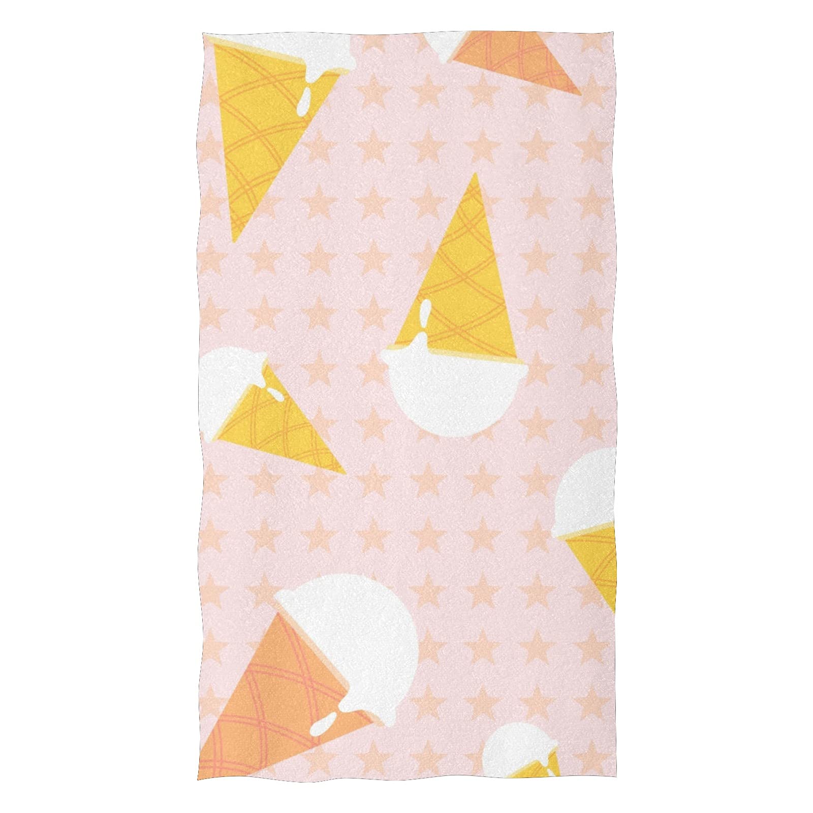 Soft & Absorbent Star Ice Cream Hand Towels - 16x28 Inch Bath, Kitchen, Gym & Spa Towel - Perfect for Beach, Sports & Gift Giving