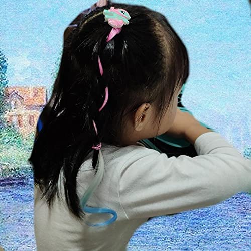 15 Inch Girls Curly Wave Hair Clips & Bows Set (2 Pairs) - Mixed Colors Hair Pins for Ponytail, Princess Style Kids Hair Accessories | Perfect for School, Parties & Special Occasions