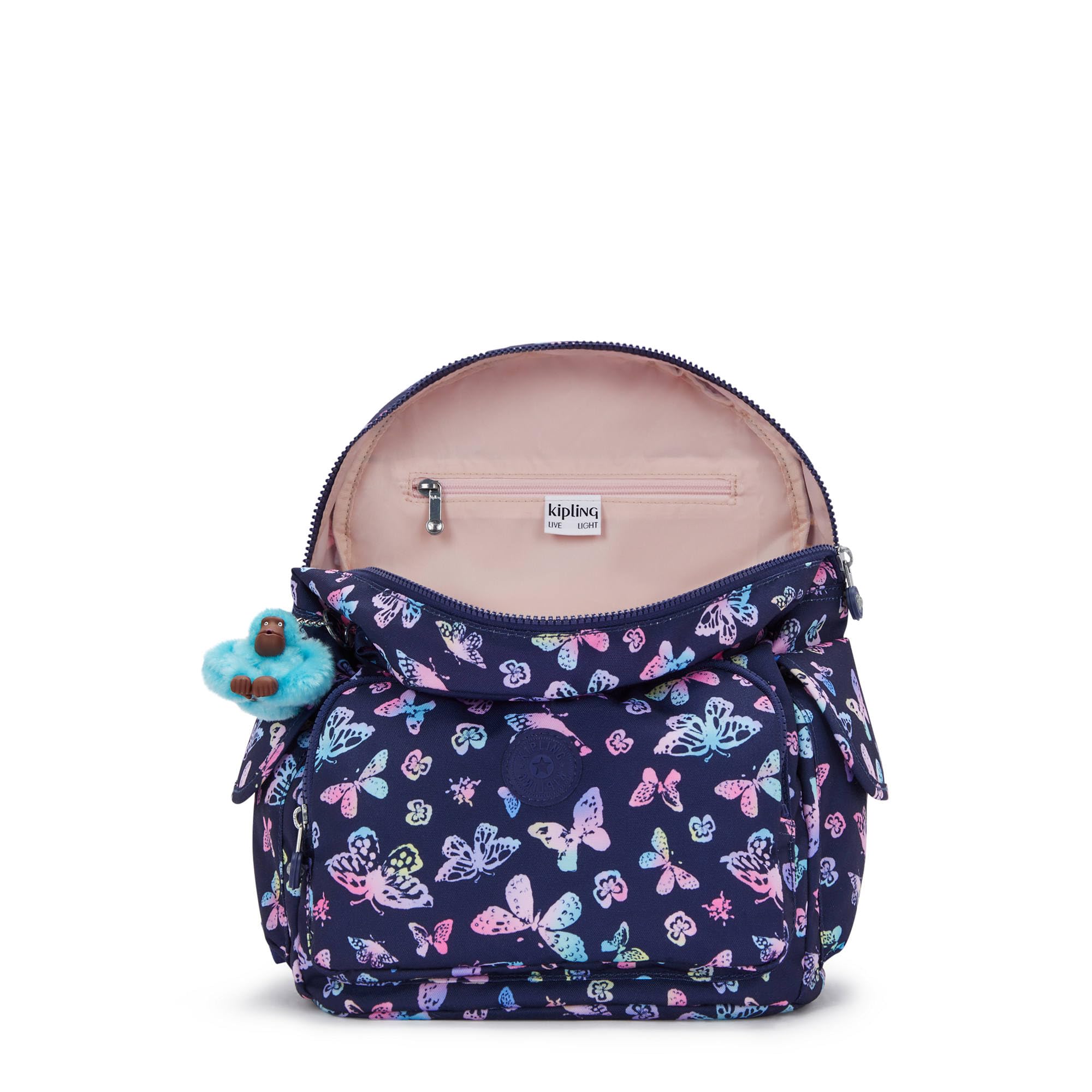 Kipling City Pack Printed Backpack - Stylish Butterfly Design for Women & Teens | Perfect for School, Travel & Everyday Use