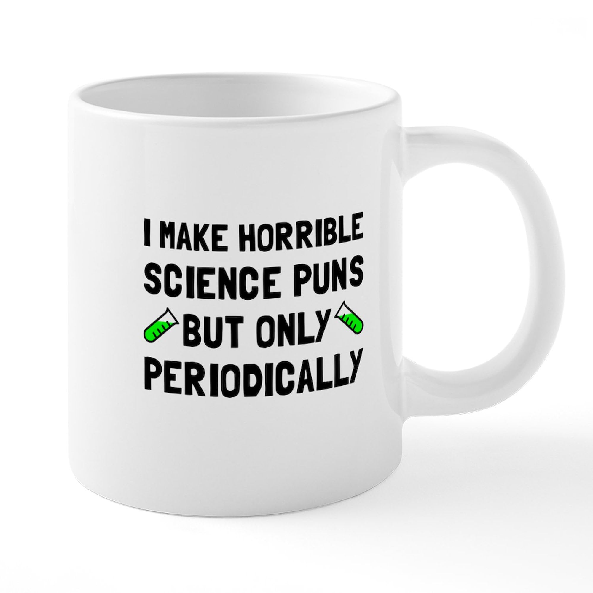Science Puns Periodically Mugs - 20 oz Large Ceramic Coffee Cup with Funny Chemistry Jokes - Perfect for Scientists, Teachers & Nerdy Gifts (White)