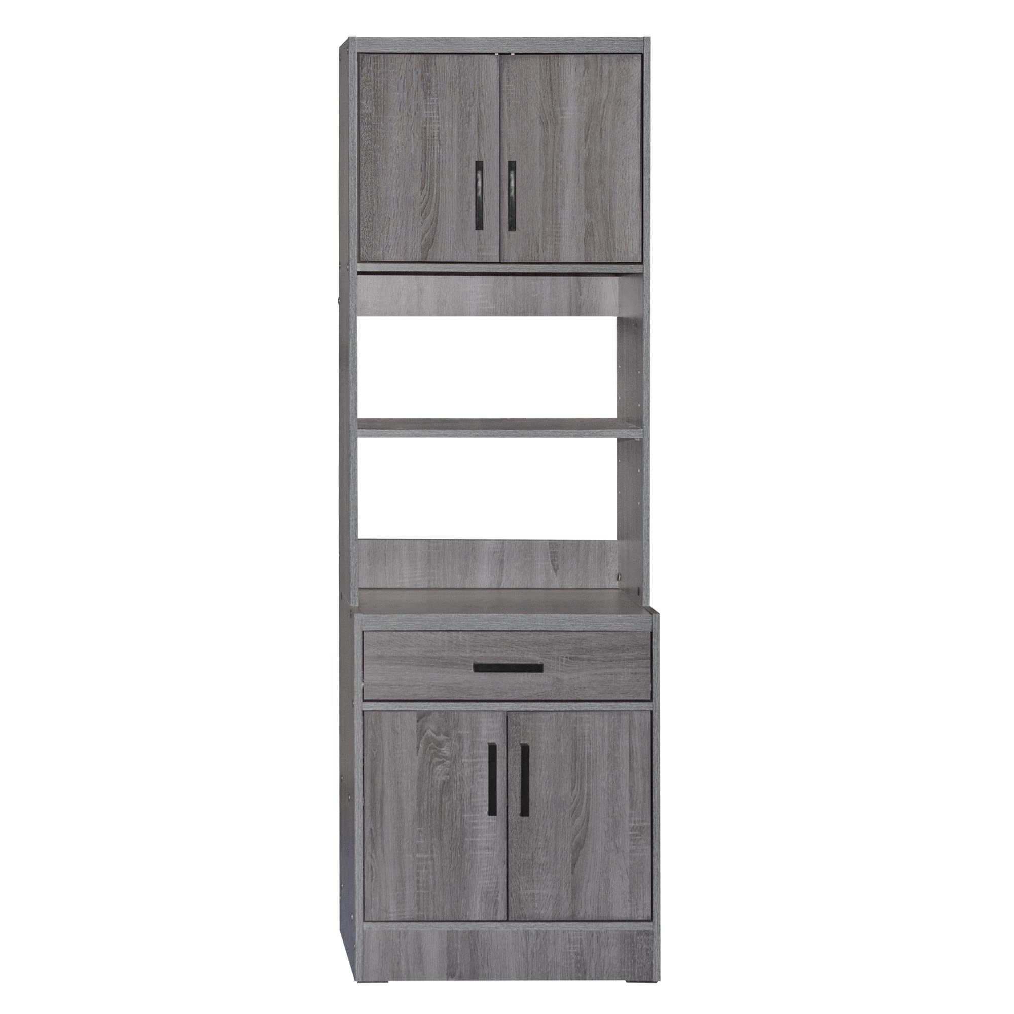 Better Home Products Shelby Tall Wooden Kitchen Pantry in Gray - Spacious Storage Cabinet for Kitchen Organization, Pantry Shelving & Home Decor | Perfect for Small Kitchens, Dining Rooms & Apartment Living