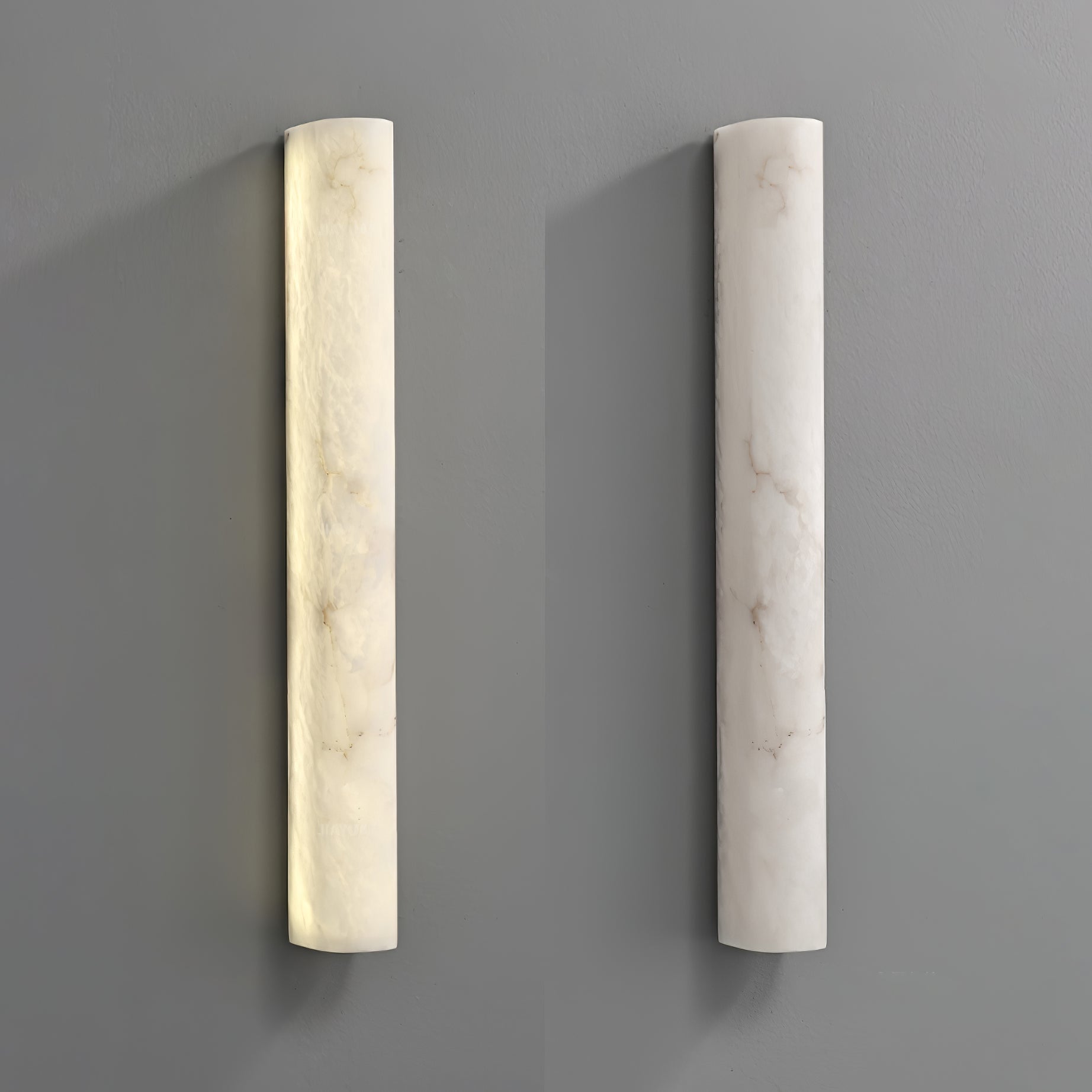 Luminara Alabaster Wall Sconce - Elegant Plug-in Electric Candle Light Fixture for Bedroom, Living Room & Hallway Decor