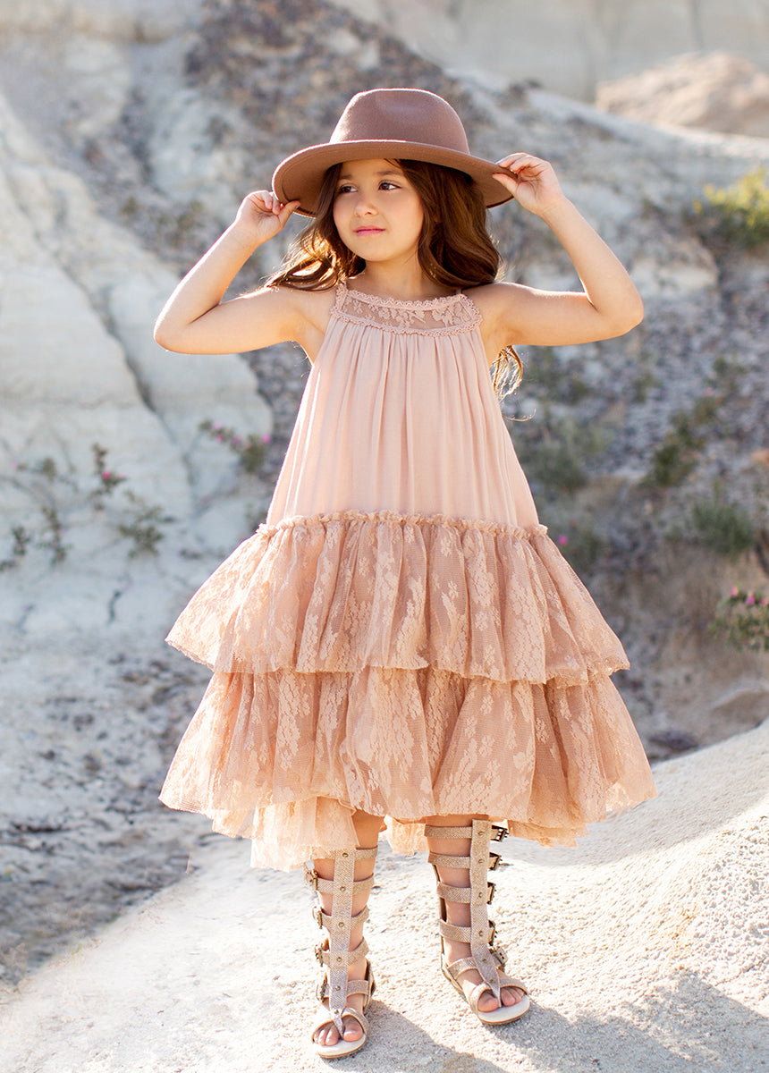 Stylish Catrina Dress in Desert Shell - Elegant Floral Maxi Dress for Women | Perfect for Parties, Weddings & Summer Outfits