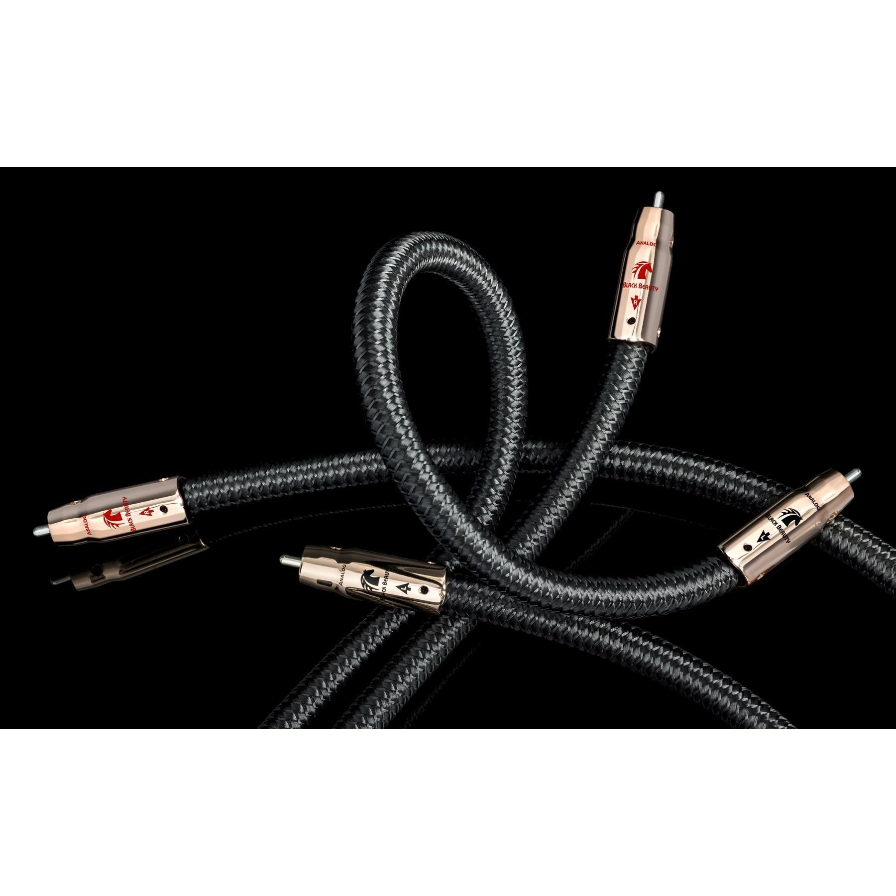 Premium AudioQuest Black Beauty RCA Audio Cables - High-Quality Stereo Interconnect Pair for Home Theater, Hi-Fi Systems & Audiophile Setups