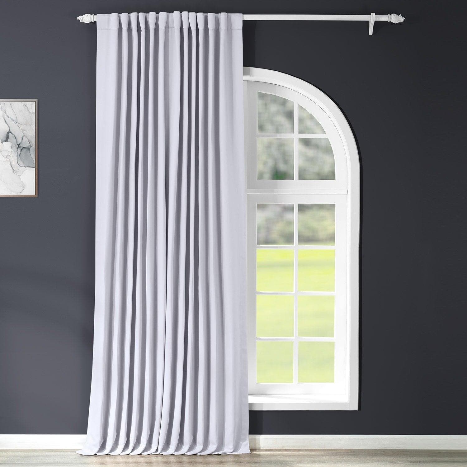 Fog Grey Extra Wide Room Darkening Curtains - Blackout Window Drapes for Bedroom & Living Room - Noise Reducing Thermal Insulated Panels for Better Sleep & Privacy
