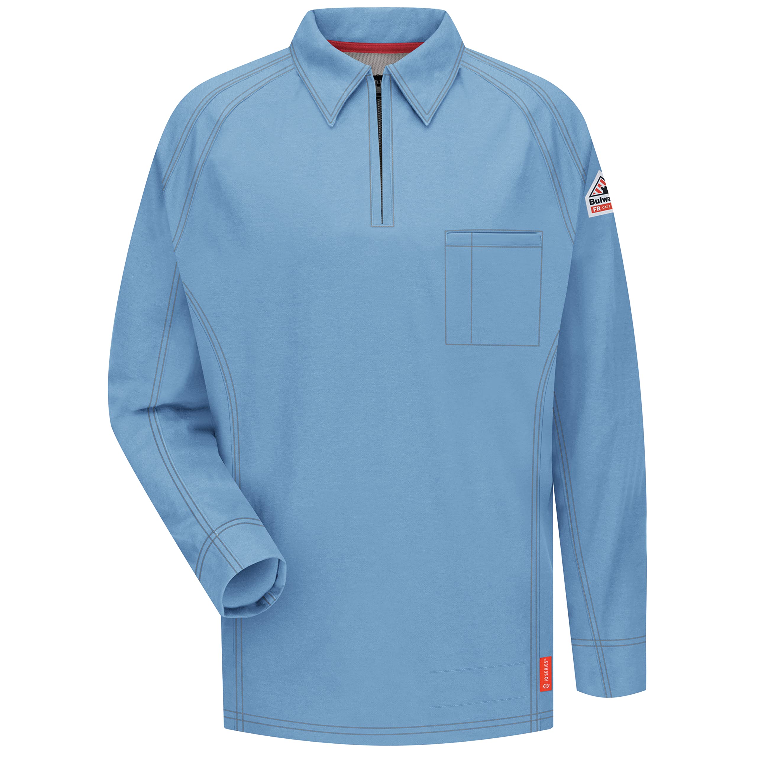 Bulwark FR Men's IQ Series Comfort Knit Flame Resistant Long Sleeve Polo Shirt - Workwear for Electricians, Oil & Gas Industry Professionals