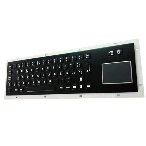 KBS PC DT BL Black Stainless Steel Keyboard with Touchpad - Perfect for Office, Gaming & Home Use