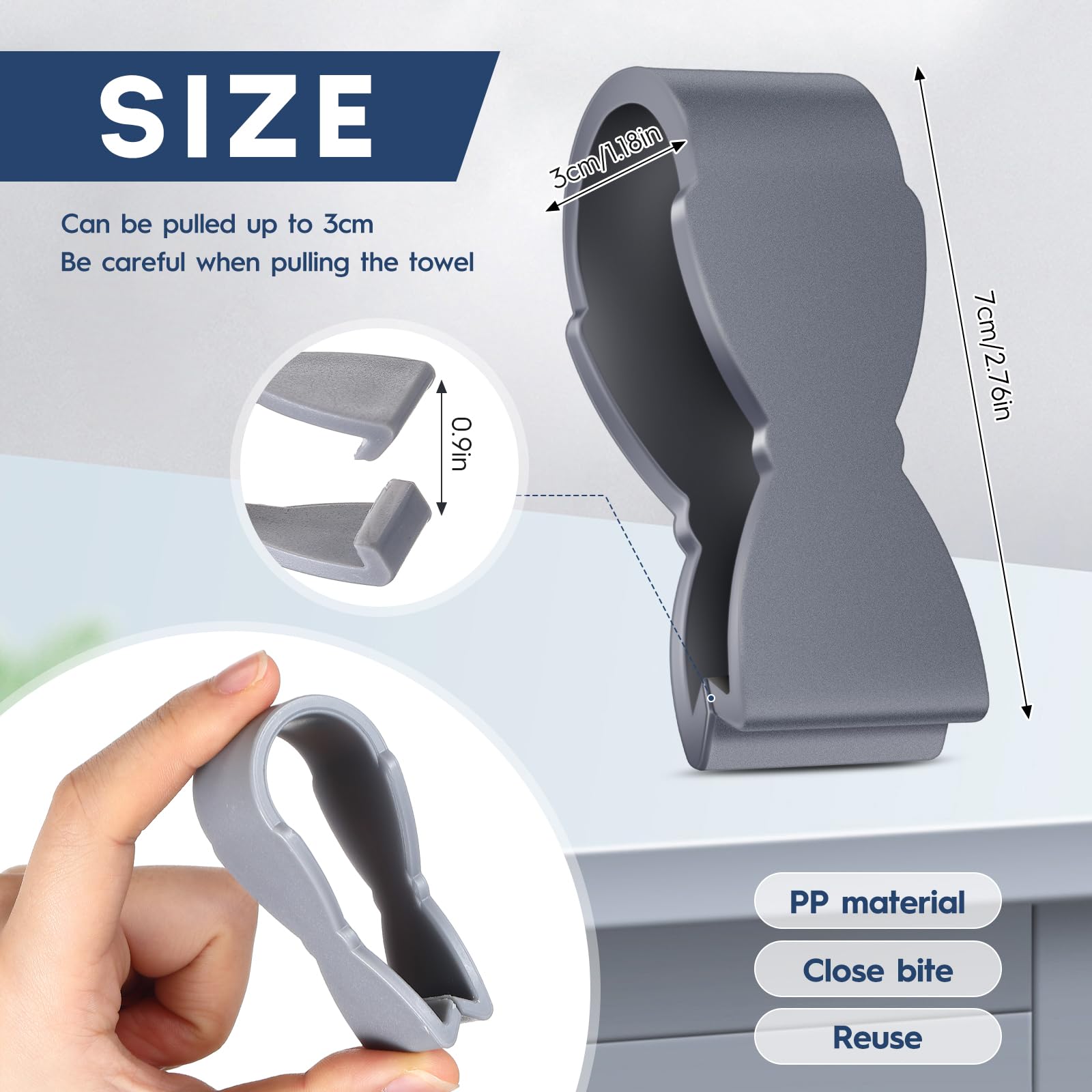 Havawish 6-Pack Non-Slip Towel Clips for Kitchen, Oven, Dishwasher & Stove - Secure Hand Towels, Bathroom Racks & Clothing - Perfect for Home, Restaurant & RV Use