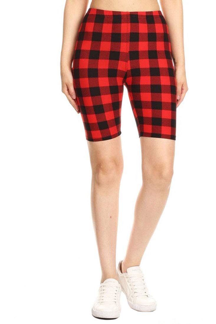 NioBe Women's High Waist Printed Fashion Biker Shorts - Yoga, Workout, Running & Lounge Wear - Trendy Athletic Shorts for Women