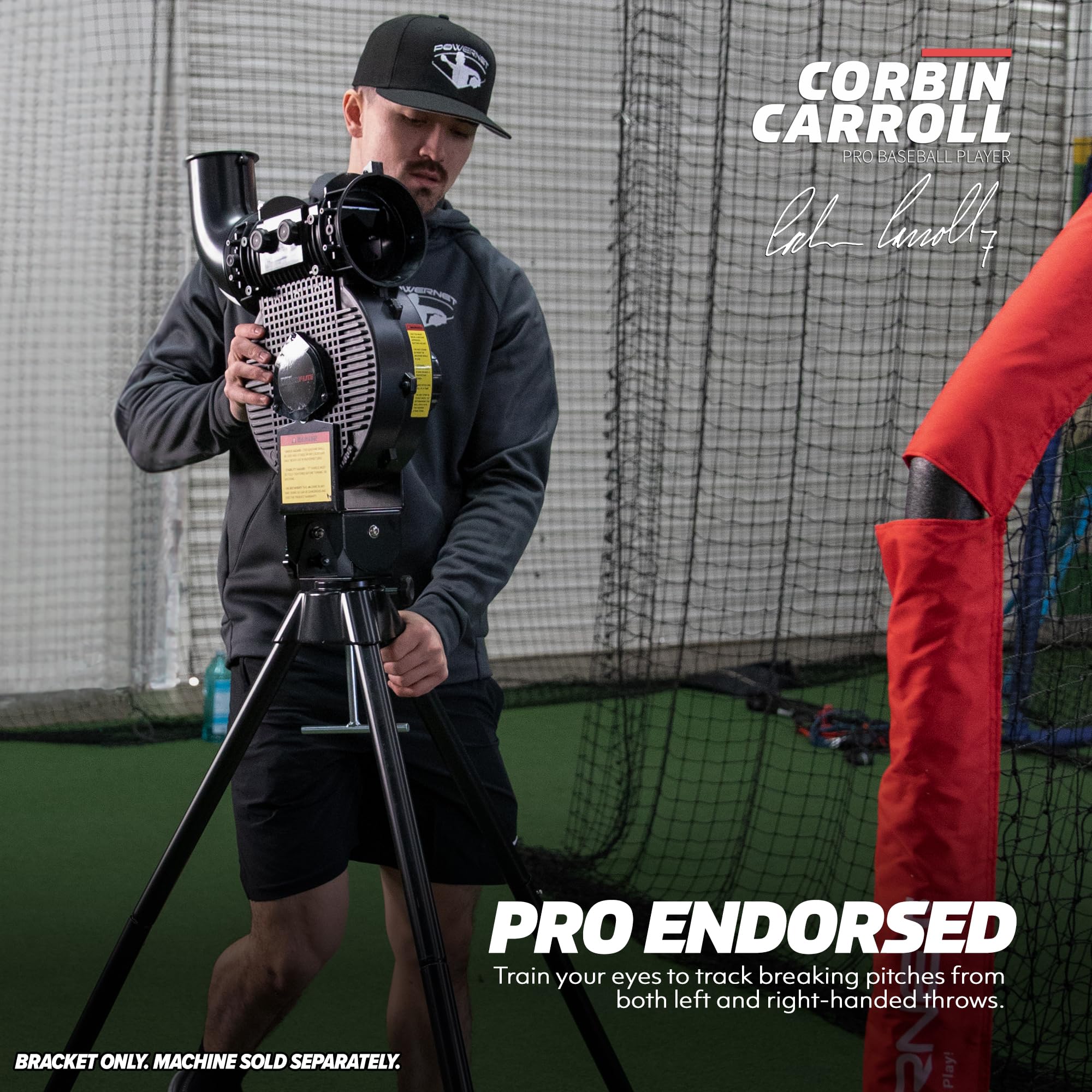 PowerNet Launch F-lite Breaking Ball Bracket - Baseball & Softball Pitching Machine Attachment for Fastballs & Curveballs | Compatible with Launch F-lite Balls | Perfect for Training, Practice & Game Scenarios