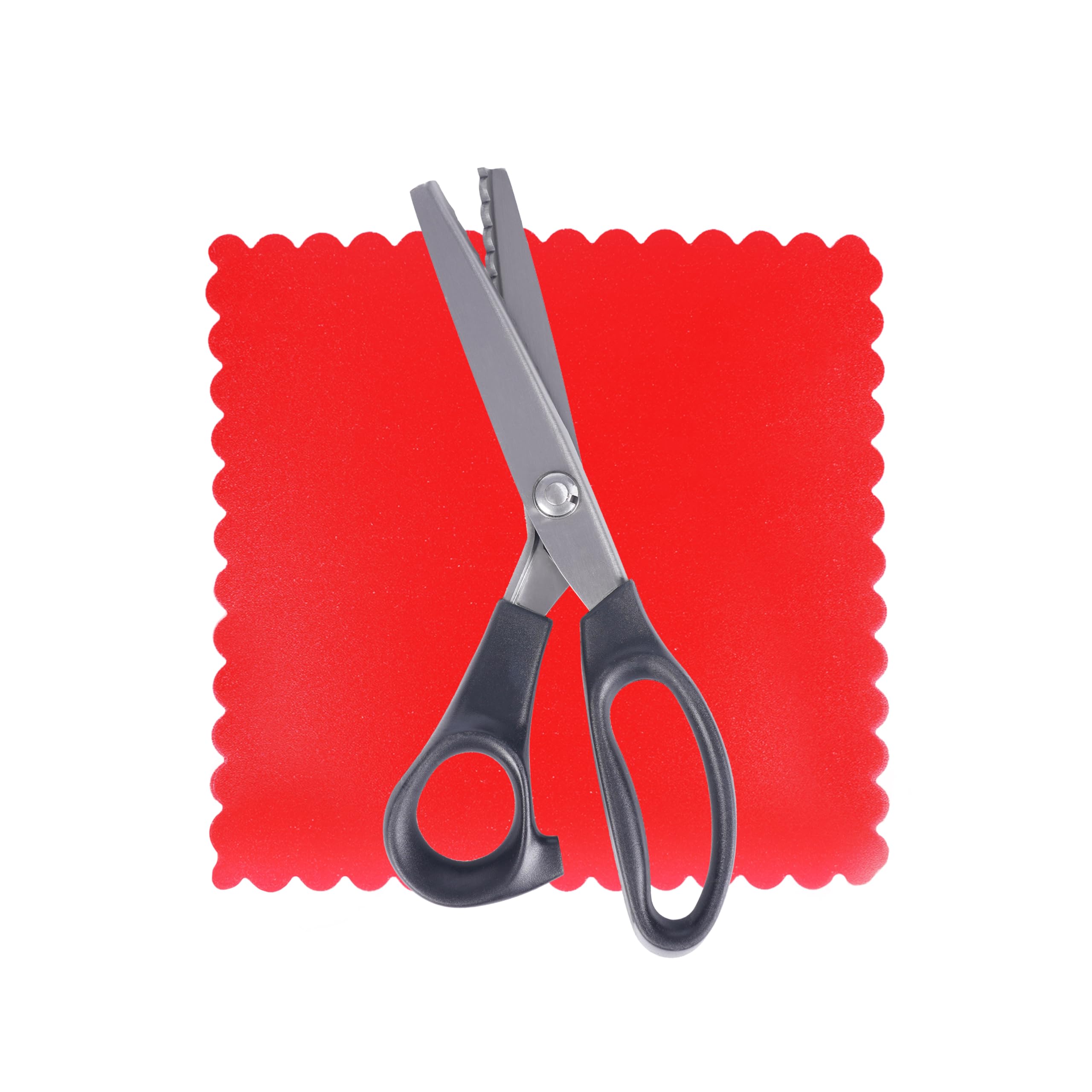 4-Piece Zig Zag & Scalloped Scissors Set - Small (3mm) & Large (7mm) Pinking Shears for Sewing, Fabric Cutting, Quilting & DIY Crafts - 9-Inch Professional Dressmaking Scissors - Perfect for Sewing Projects, Fabric Edges & Crafting