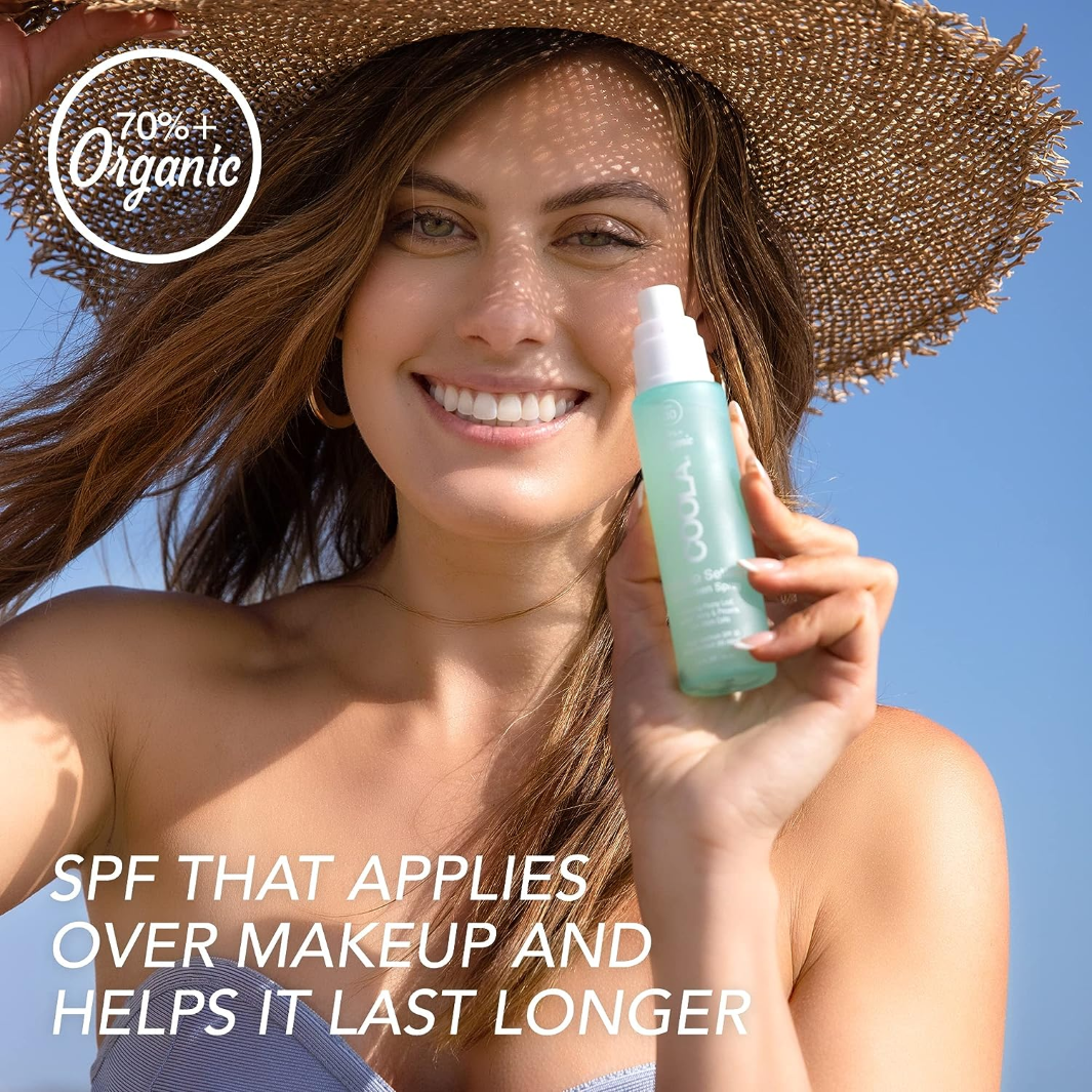 COOLA Organic Makeup Setting Spray with SPF 30 - Vegan, Broad Spectrum Sunscreen for Face - Perfect for Outdoor Activities, Beach Days & Summer Makeup Protection