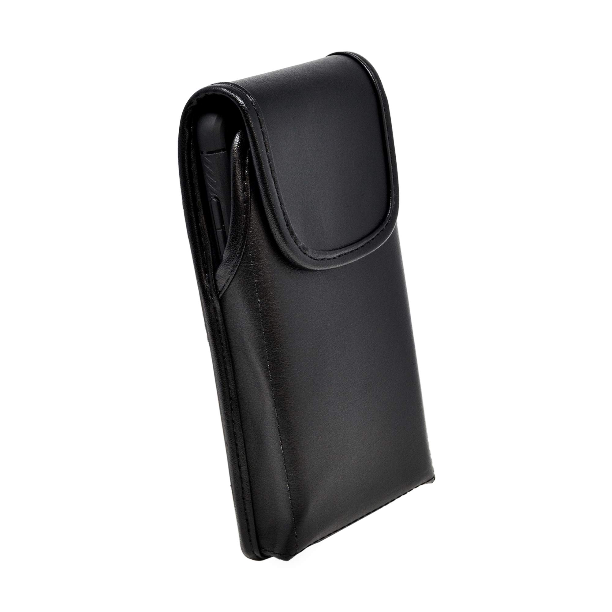 Premium Leather Phone Holster for Samsung Galaxy S25/S24/S23/S22/S21/S20 - Black Belt Clip Pouch with Magnetic Closure & Metal Clip - Compatible with Slim Cases | Perfect for Work, Outdoor Activities & Hands-Free Convenience