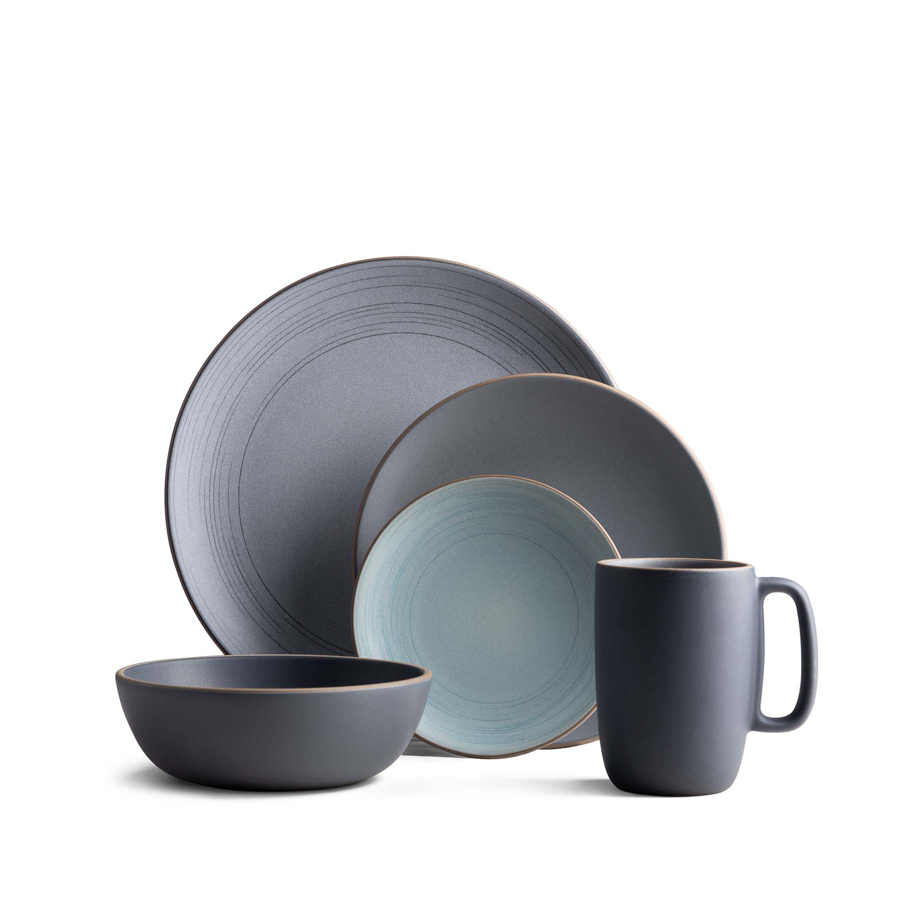 Barnes 16-Piece Dinnerware Set - Porcelain Plates, Bowls, Mugs - Elegant Stoneware for Everyday Use & Dinner Parties - Dishwasher & Microwave Safe