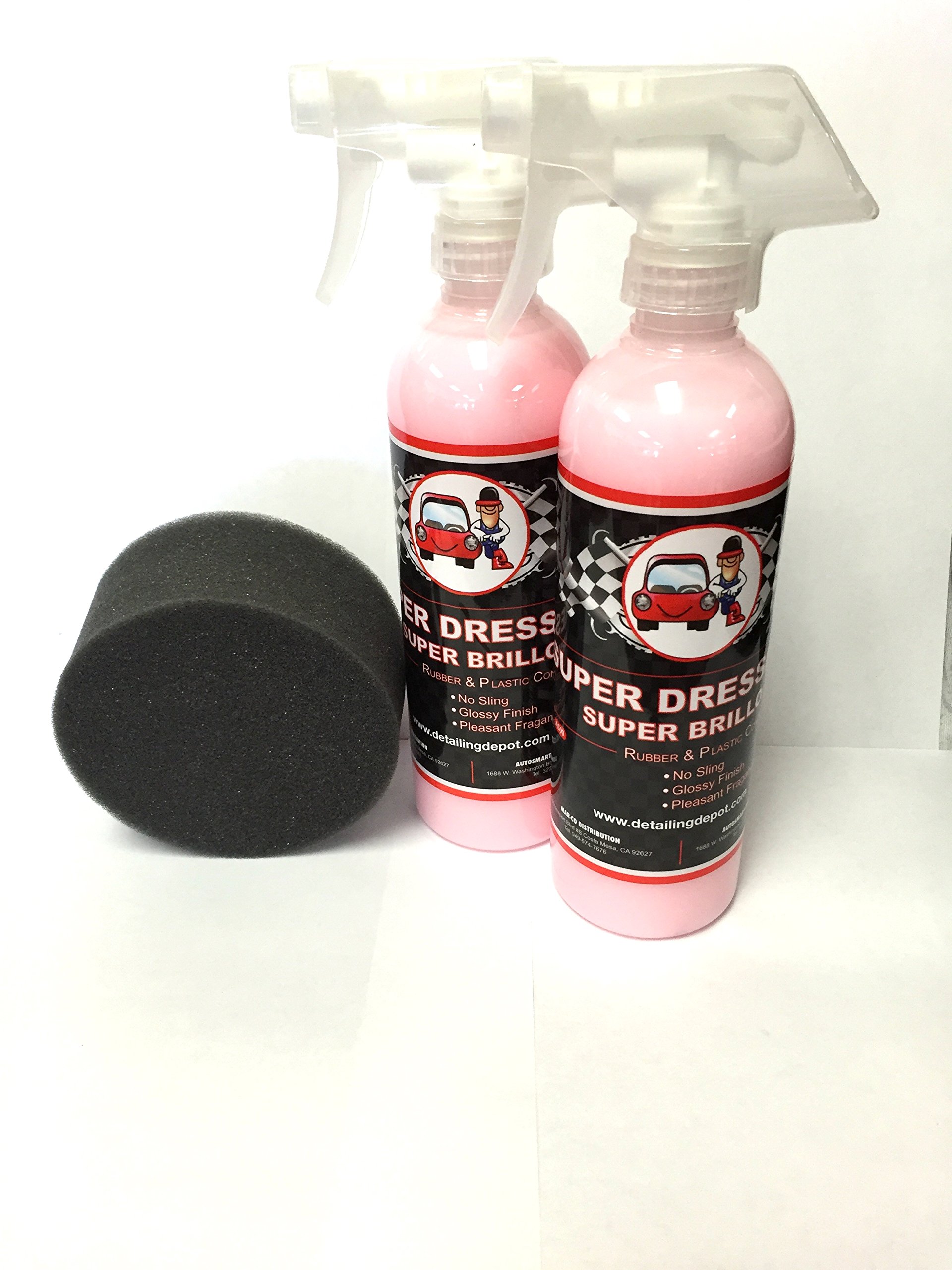 Super Dressing 16 oz Car Detailing Kit - Combo Pack with Free Sponge | Ultimate Car Wax & Polish for Shine Protection | Perfect for Auto Detailing, Car Wash & Paint Restoration