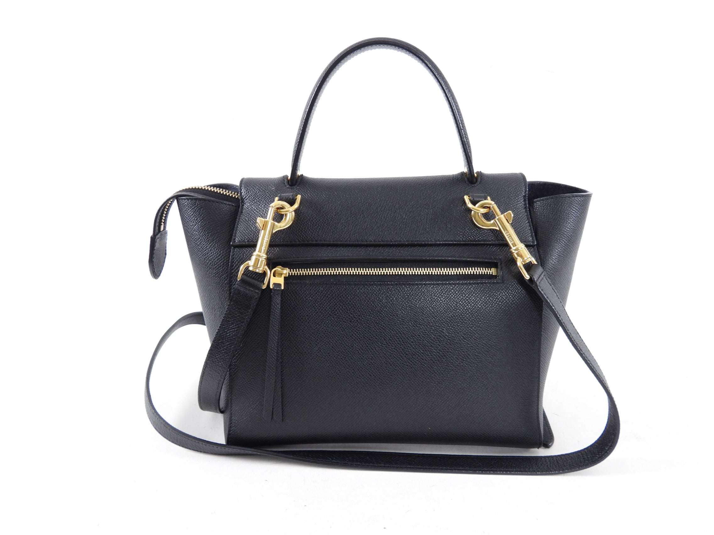 Celine Micro Grained Black Leather Belt Bag for Women - Stylish Crossbody Waist Pack for Travel, Shopping & Everyday Use
