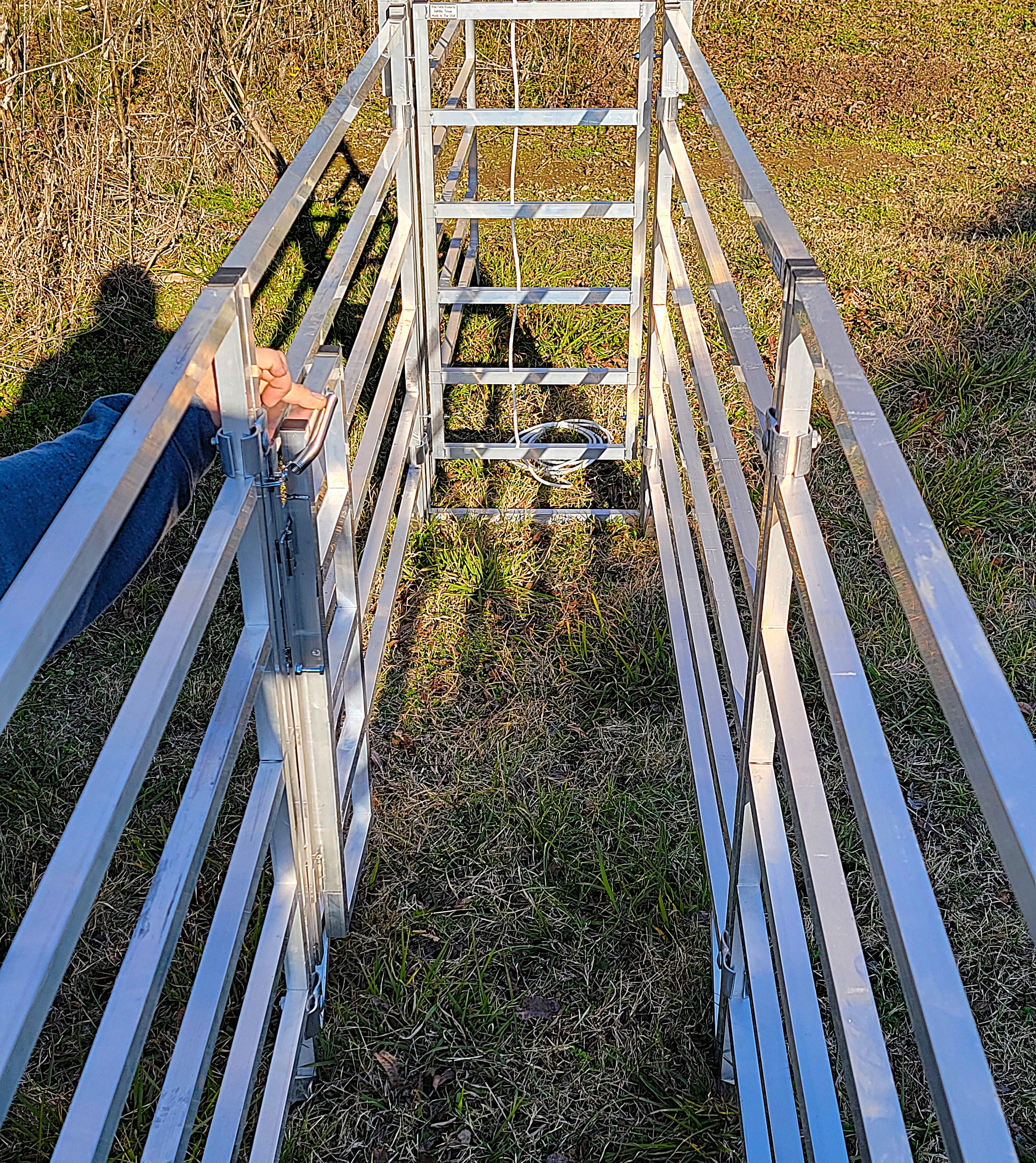 Aluminum Sheep and Goat Anti-Backup Gate - Heavy Duty Livestock Sorting Alley & Pen System for Farm, Ranch, and Dairy Use