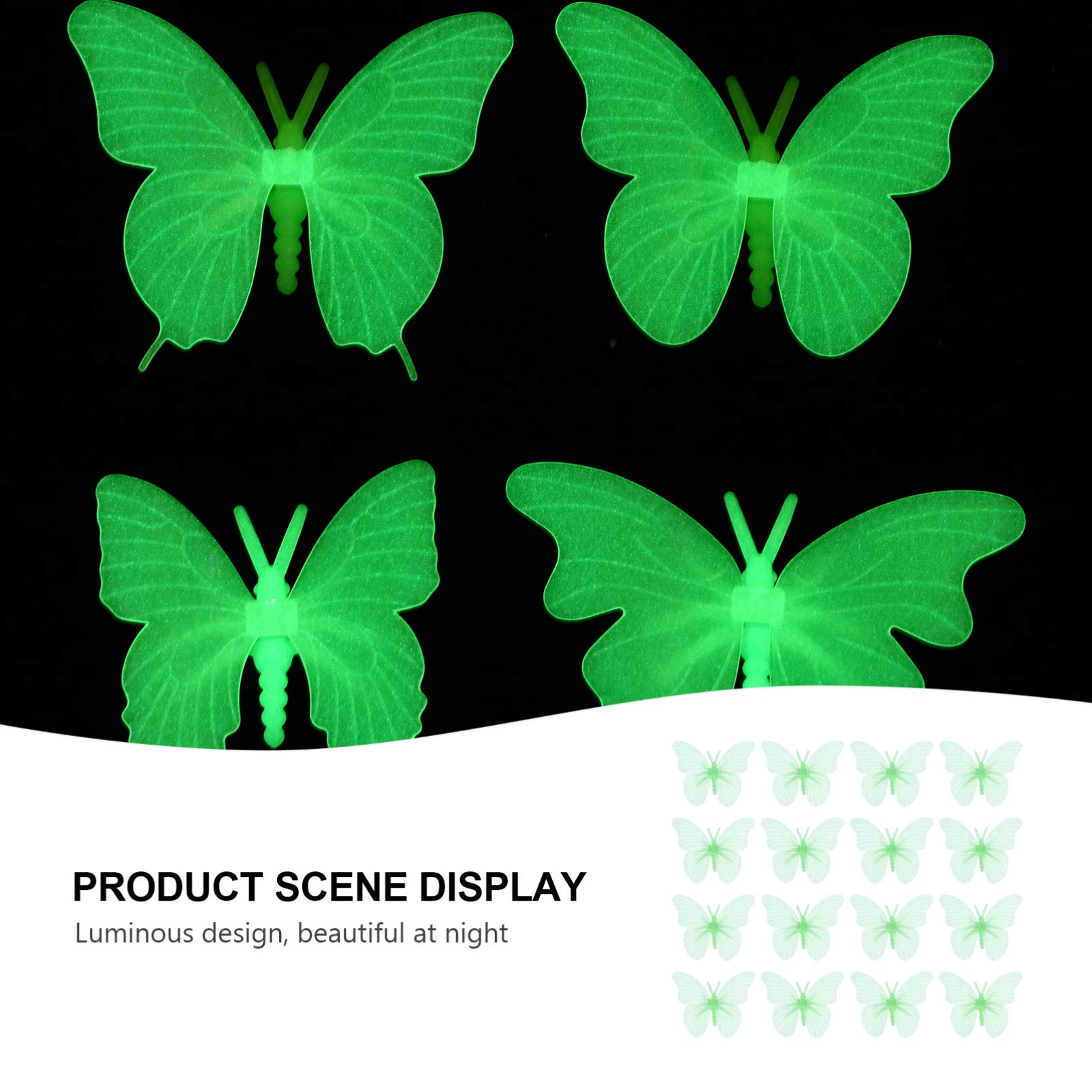 EXCEART 20pcs Glow in The Dark Stickers - 3D Wall Decals for Kids Room, Light Green Luminous Wallpaper, Night Light Wall Decor, Window Stickers - Perfect for Nursery, Bedroom & Playroom Decorations