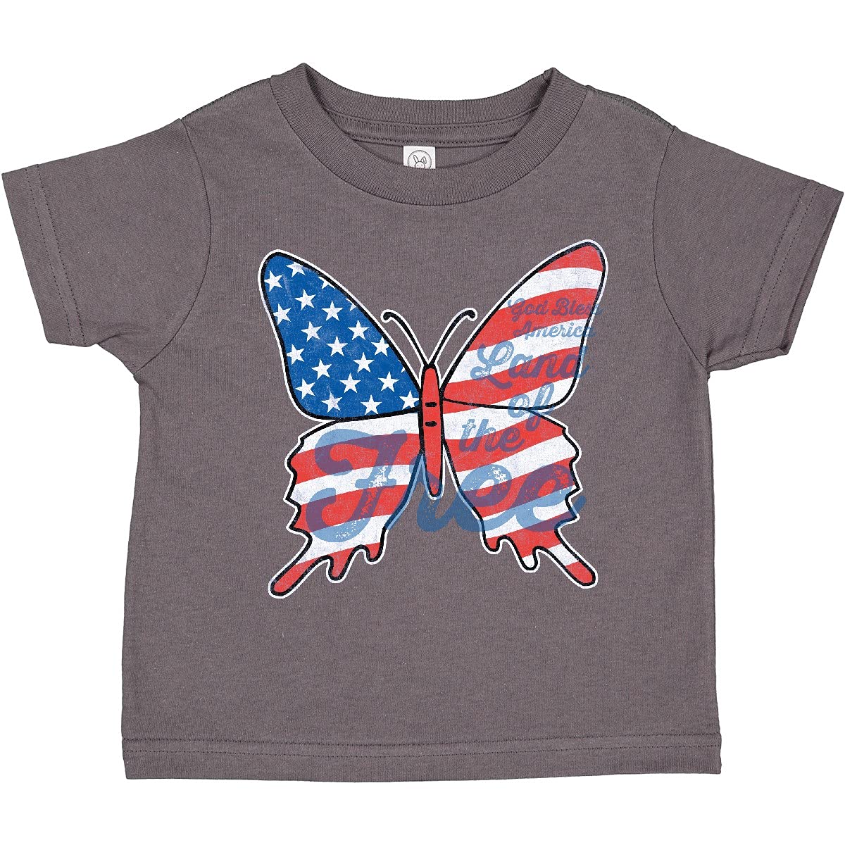 Patriotic Butterfly Toddler T-Shirt | Cute American Flag Design | Soft Cotton Kids Tee for 4th of July, Memorial Day & Summer Outfits