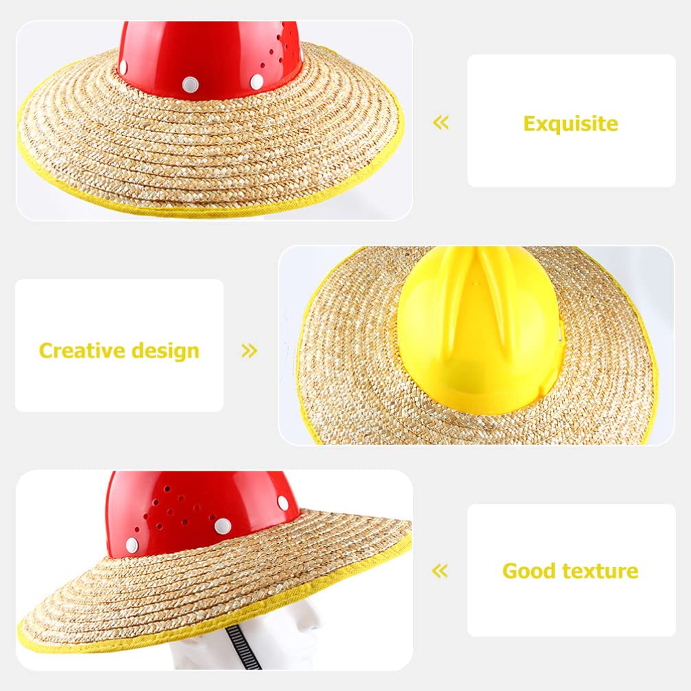 iplusmile Sombrero Hard Hat Sun Shade - Straw Helmet with Wide Brim for Sun Protection - Ideal for Construction Workers, High-Altitude Work, and Outdoor Activities like Climbing, Hiking, and Gardening