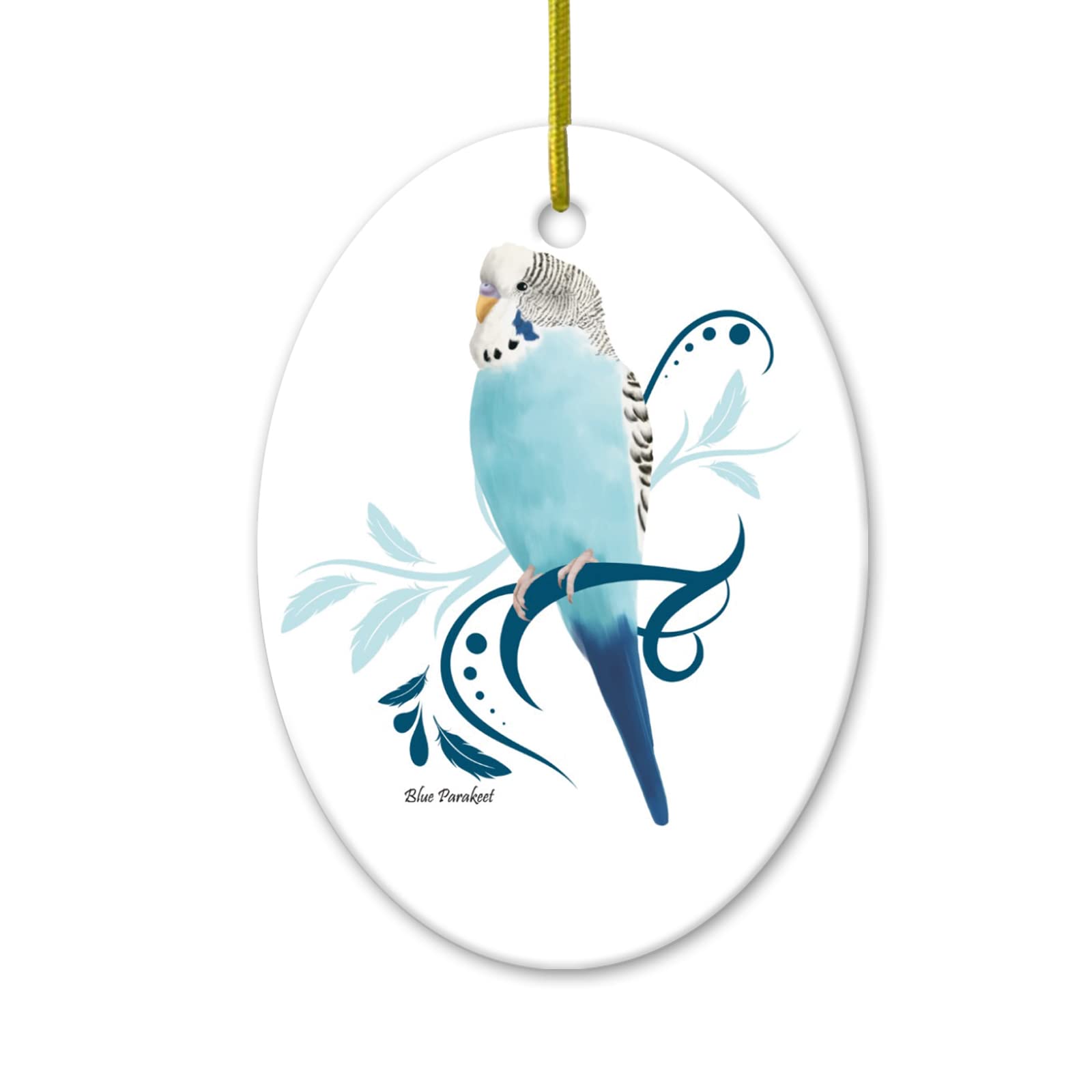 Handmade Blue Parakeet Ceramic Ornament - Decorative Bird Figurine for Home, Garden & Gift Giving | Perfect for Christmas Tree Decor, Shelf Display & Avian Lovers Collection