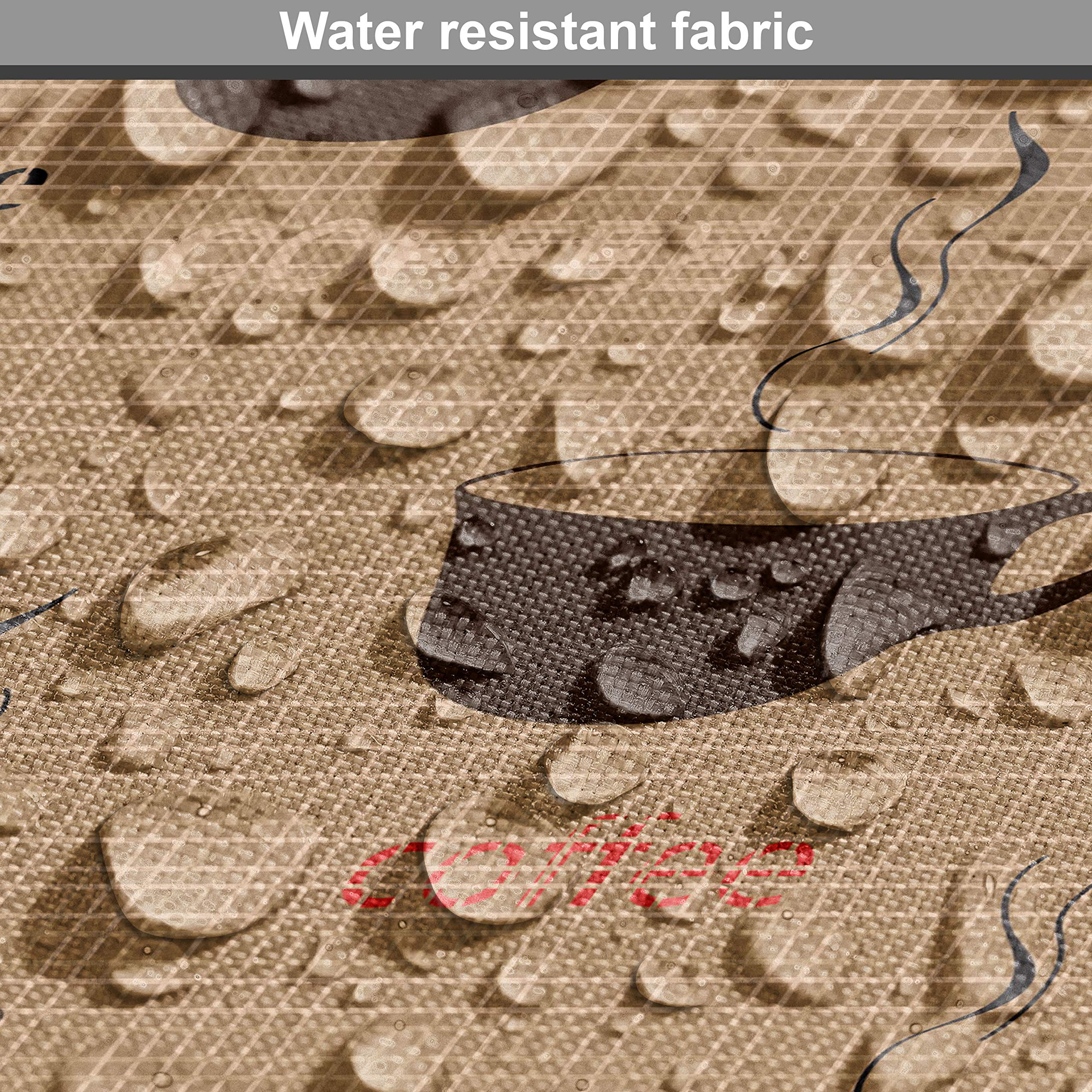 Ambesonne Coffee Fabric by The Yard - Earthen Tone Coffee Cup Print with Espresso & Latte Design - 10 Yards Chocolate Pale Brown Decorative Fabric for Upholstery, DIY Home Decor, Curtains & Pillow Covers - Perfect for Coffee Lovers' Kitchen & Living Room Decor