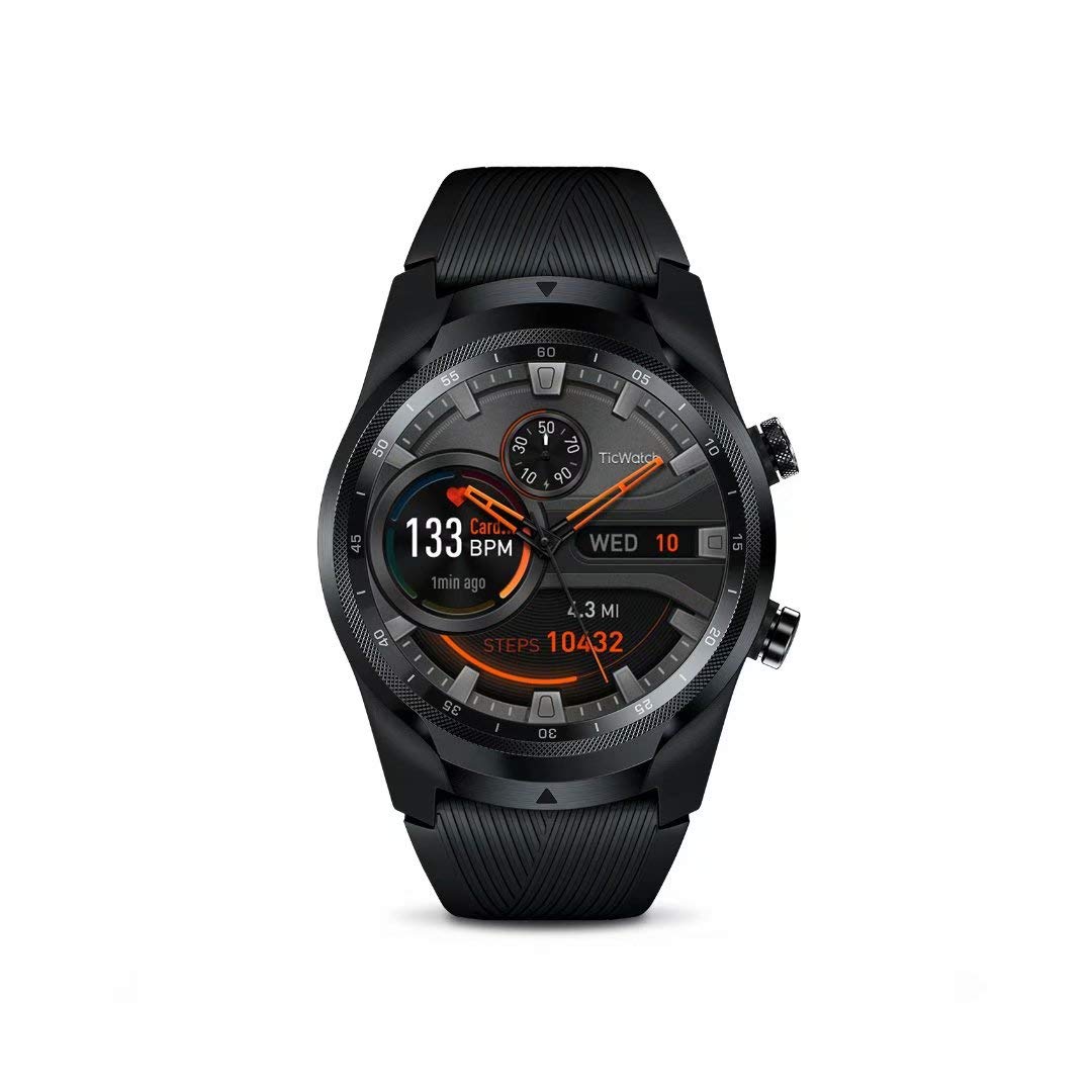 TicWatch Pro 4G LTE Smartwatch with GPS, NFC & Wear OS - Android Compatible Fitness Tracker for Heart Rate, Sleep & Swim Tracking - Make Calls, Get Notifications & Play Music - Perfect for Workouts, Swimming & Daily Health Monitoring (US Version)